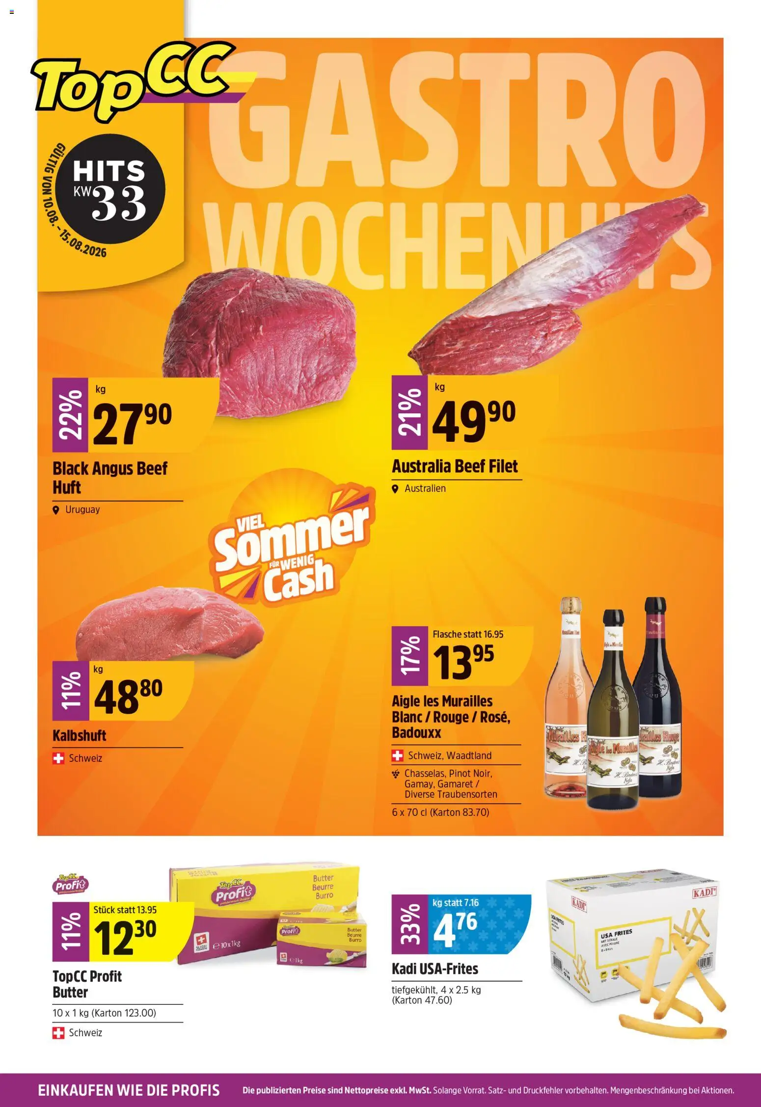 TopCC aktionen – gültig ab 10.08.2026 | Seite: 1 | Produkte: Rouge, Butter