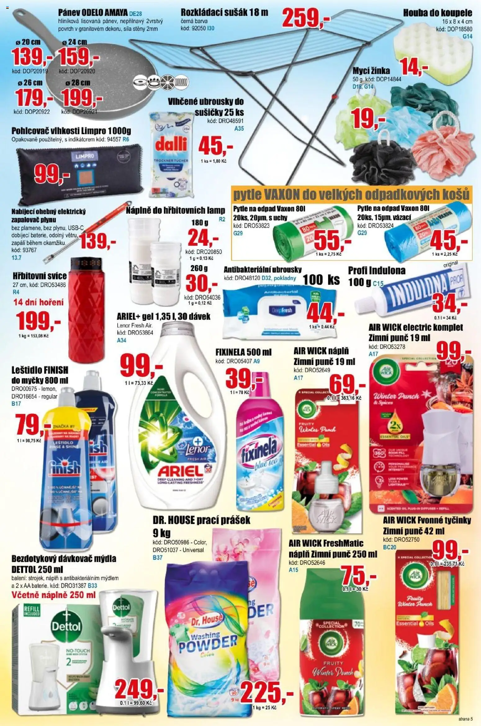 Eva supermarket leták od 21.10.2026 | Strana: 5 | Produkty: Lenor, Ubrousky, Pohlcovač vlhkosti, Air Wick