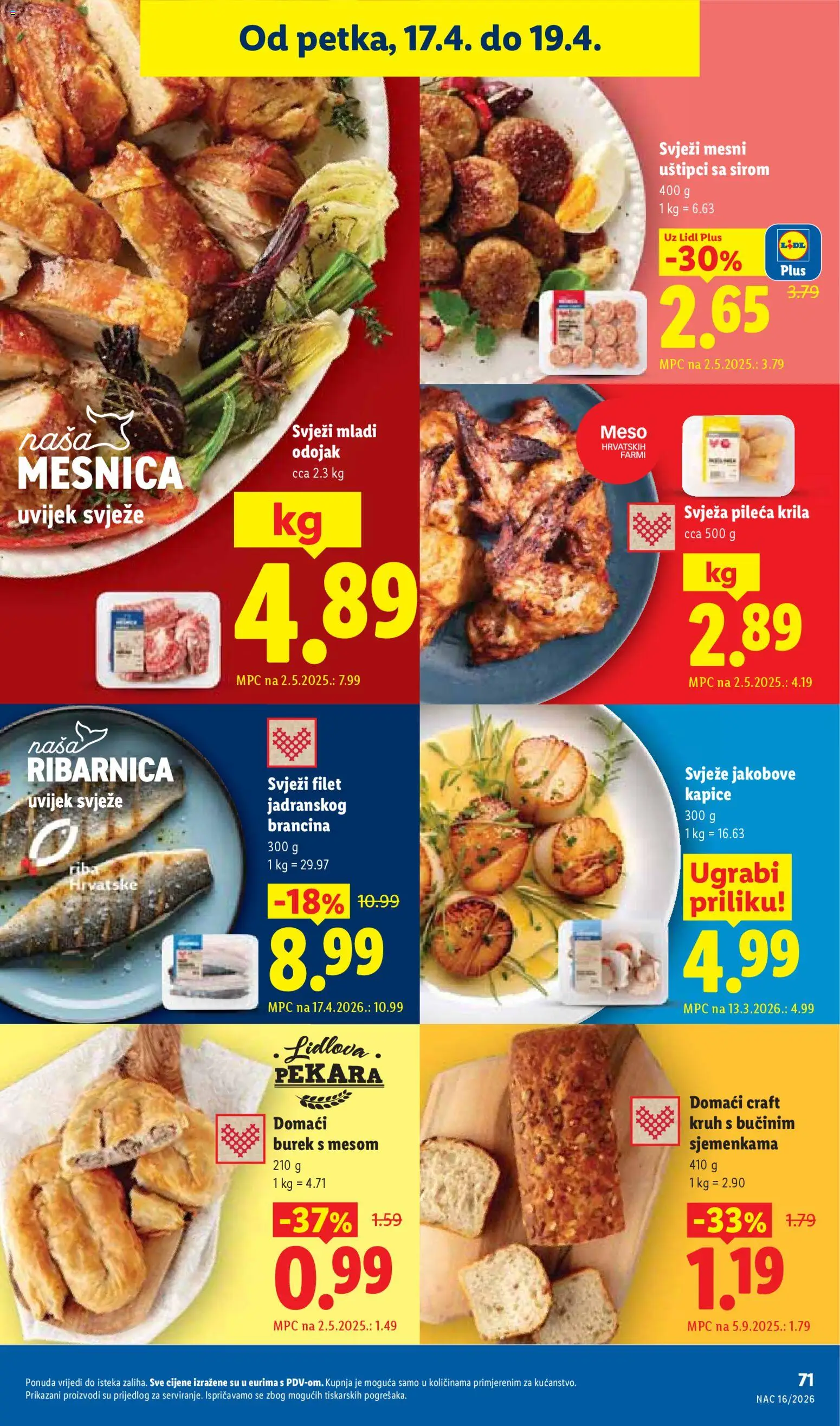 Lidl katalog | vrijedi od 13.04.2026 | Stranica: 71 | Proizvodi: Odojak, Kruh, Meso, Burek