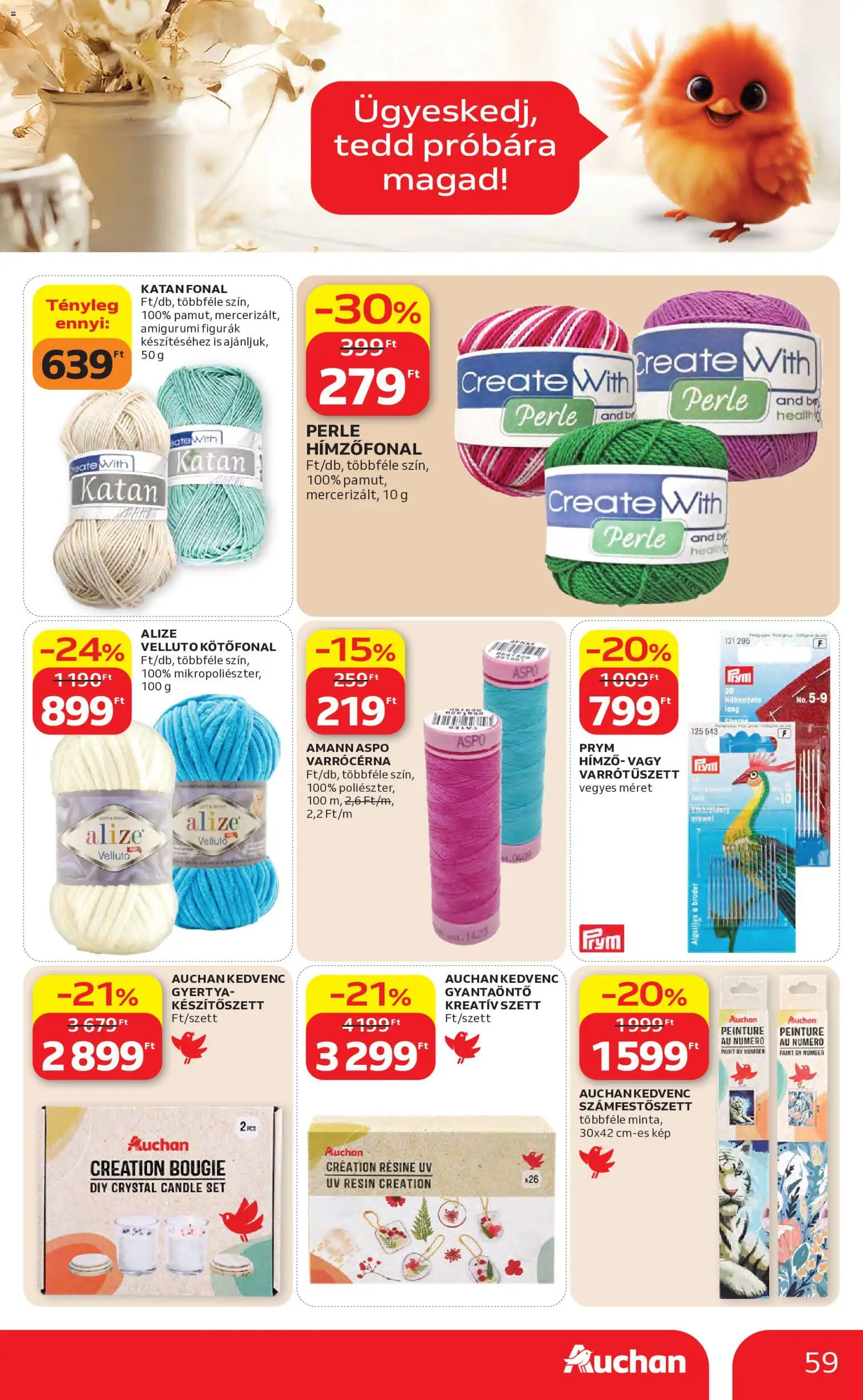 Auchan akciós ujság - amely érvényes a következő dátumtól: 07.05.2026 | Oldal: 59 | Termékek: Gyertya
