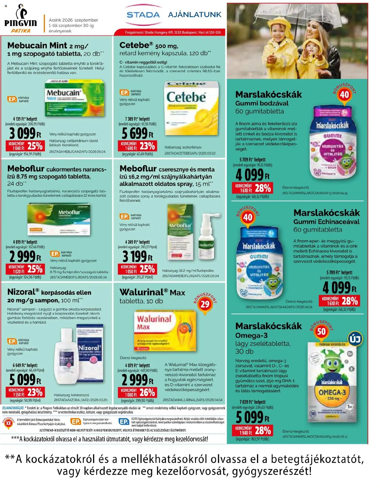 Pingvin Patika akciós ujság - amely érvényes a következő dátumtól: 2026.09.01. | Oldal: 13 | Termékek: Vitamin, Gyümölcs, Alma, Narancs