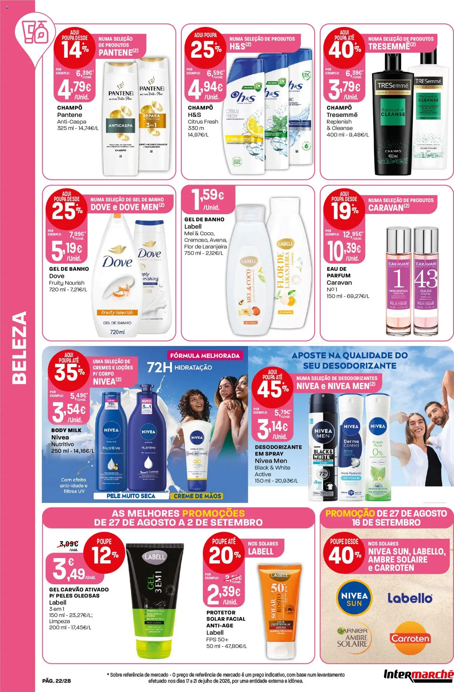 Intermarché Folheto Contact │ válido de 27/08/2026 | Página: 22 | Produtos: Gel de banho, Desodorizante, Base, Banho