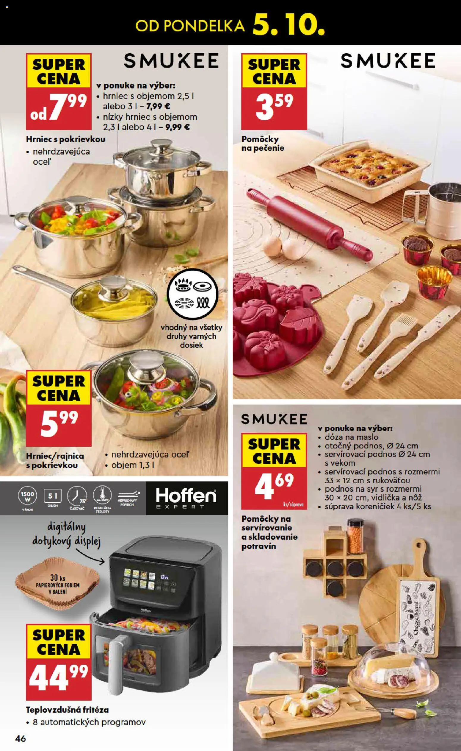 Nové Biedronka akcie – leták je platný od 01.10.2026 | Strana: 46 | Produkty: Fritéza, Teplovzdušná frítéza, Maslo