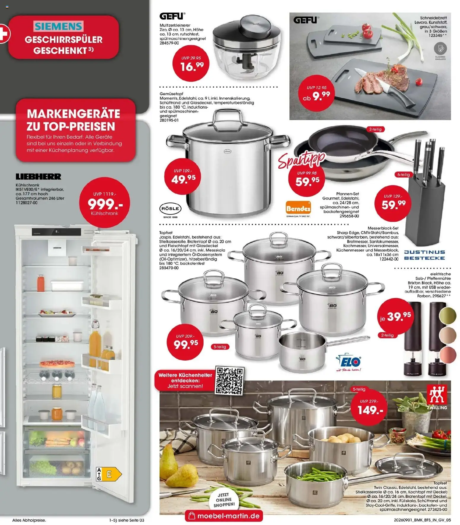 Möbel Martin Aktueller Prospekt (ab 01.09.2026) zum Blättern | Seite: 5 | Produkte: Liebherr, Geschirrspüler, Kühlschrank, Backofen