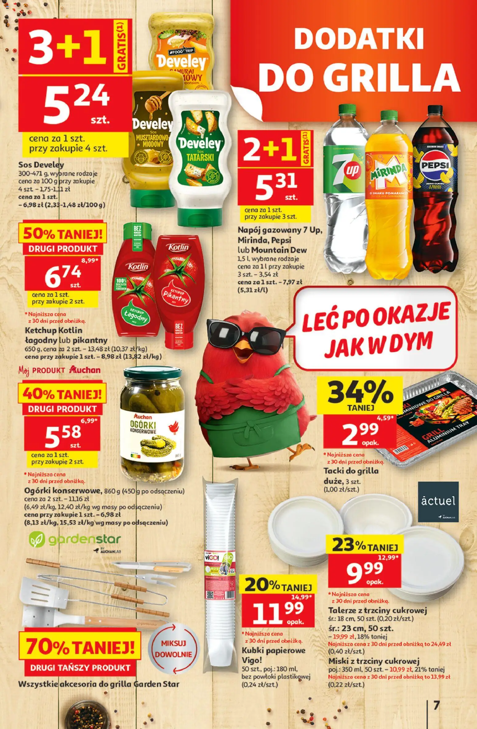 Auchan gazetka - 30 Lat Hipermarket od 11.06.2026 | Strona: 7 | Produkty: Grill, Talerze, Ogórki, Sos