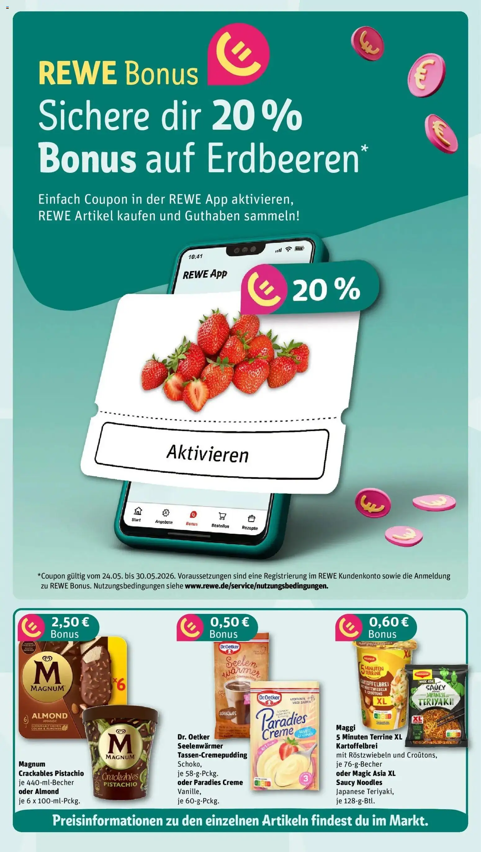 Rewe Prospekt Essen / Stoppenberg – gültig ab 26.05.2026 | Seite: 3 | Produkte: Maggi, Milch, Creme, Erdbeeren