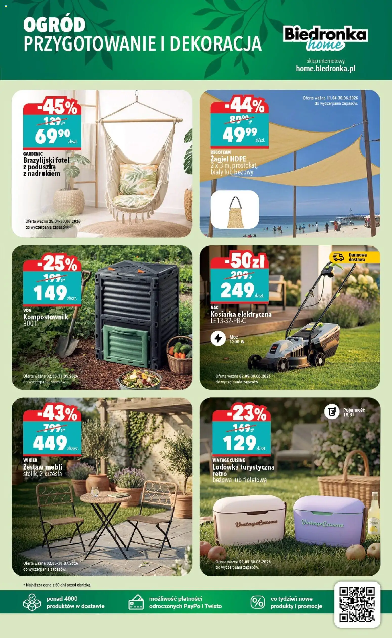 Biedronka gazetka - Home od 02.05.2026 | Strona: 5 | Produkty: Lodówka, Kosiarka, Poduszka, Lodówka turystyczna