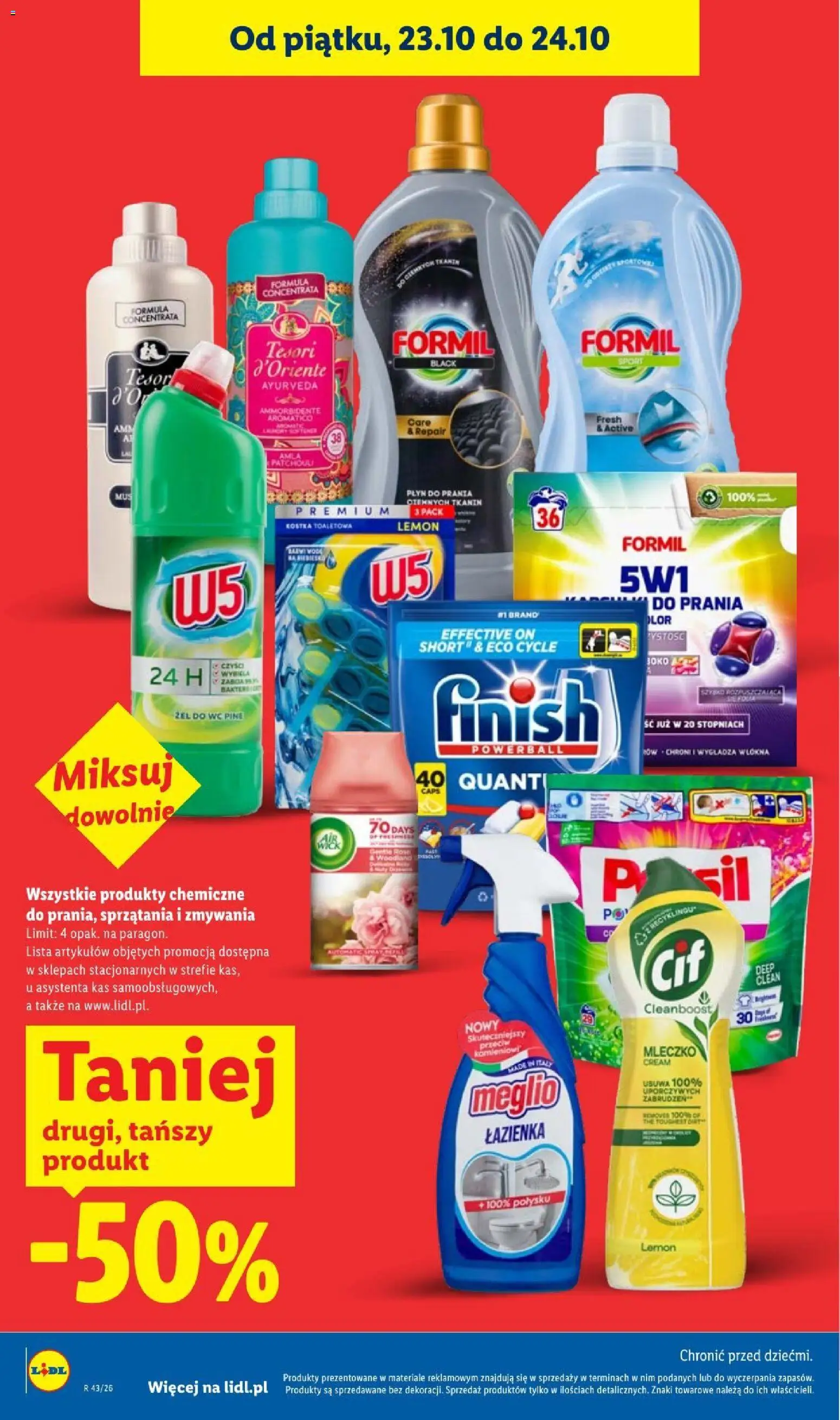 Lidl gazetka od 22.10.2026 | Strona: 34 | Produkty: Meglio, Air Wick, Żel do WC, Finish