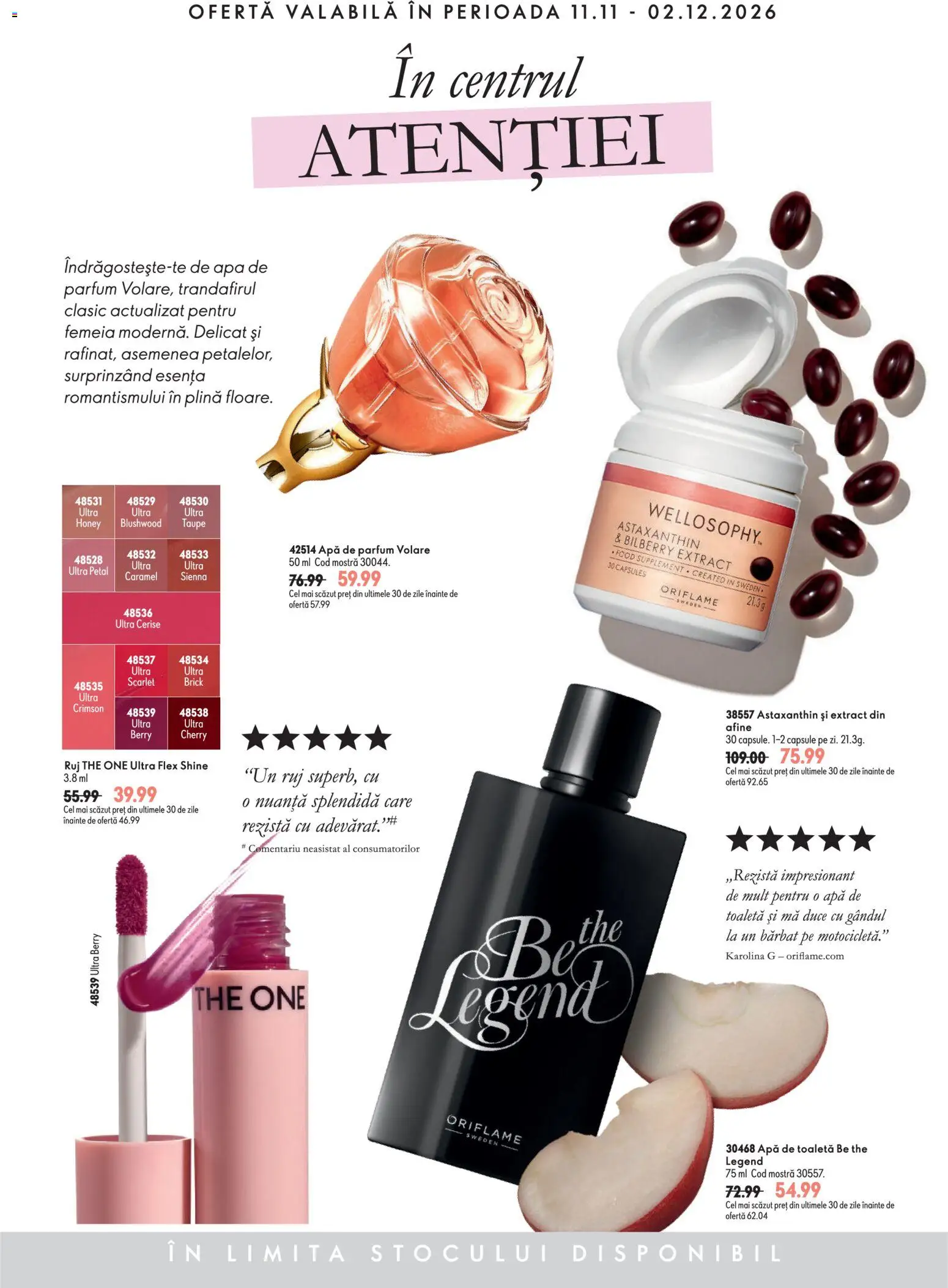 Noul catalog Oriflame – valabil de la 11.11.2026 | Pagină: 3 | Produse: Toaletă, Parfum, Apă de toaletă, Ruj