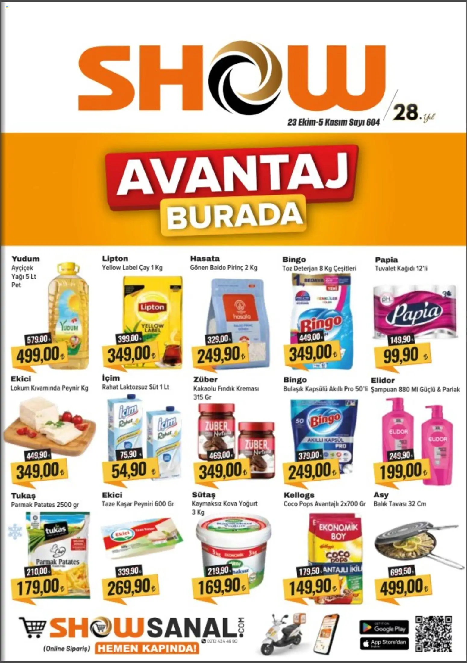 Show Market Katalog - 23 Ekim 2026 tarihinden itibaren geçerlidir | Sayfa: 1 | Ürünler: Yoğurt, Deterjan, Ekici, Fındık