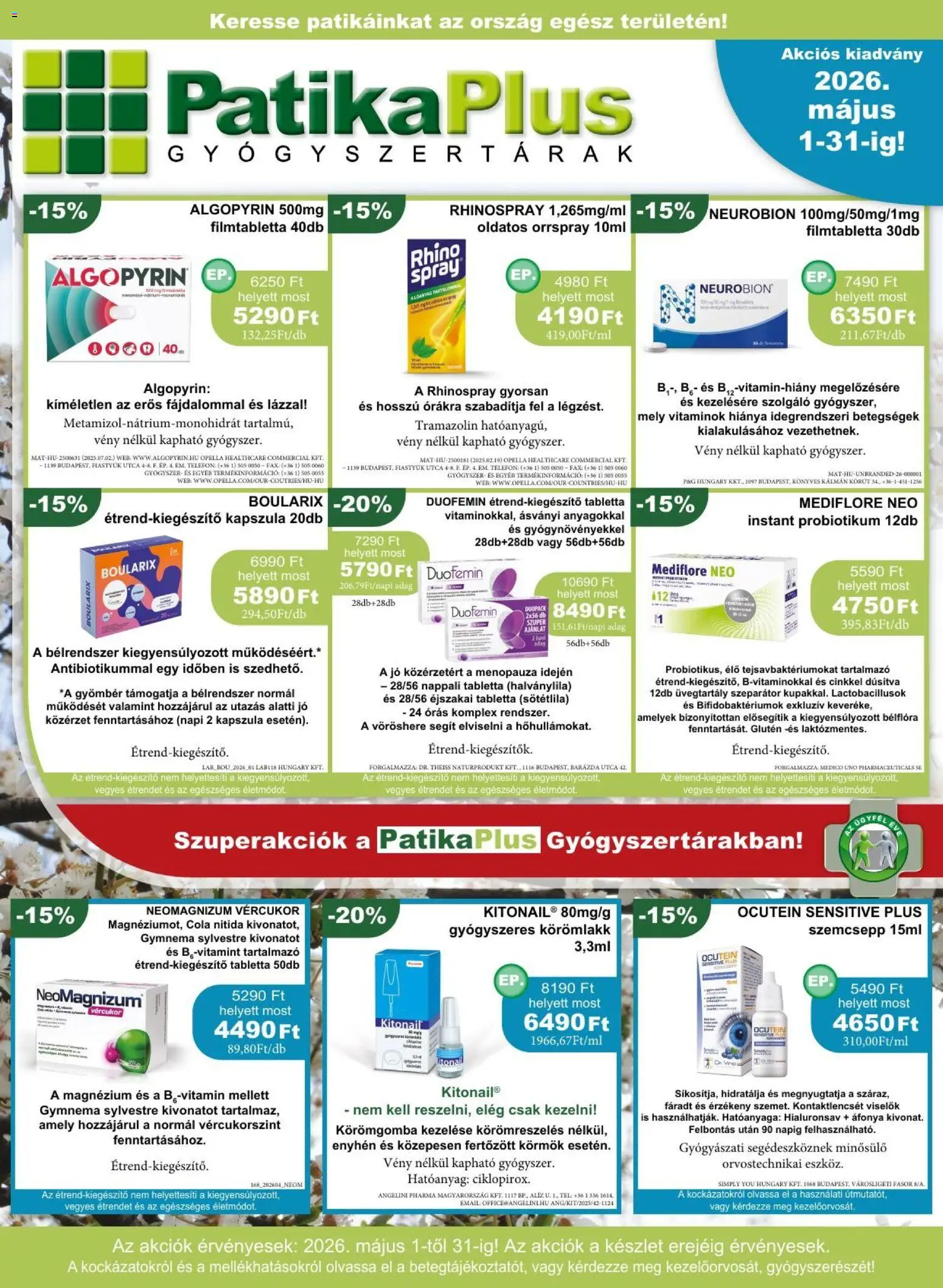 PatikaPlus akciós ujság - amely érvényes a következő dátumtól: 01.05.2026 | Oldal: 8 | Termékek: Áfonya, Gyömbér, Cola, Körömlakk