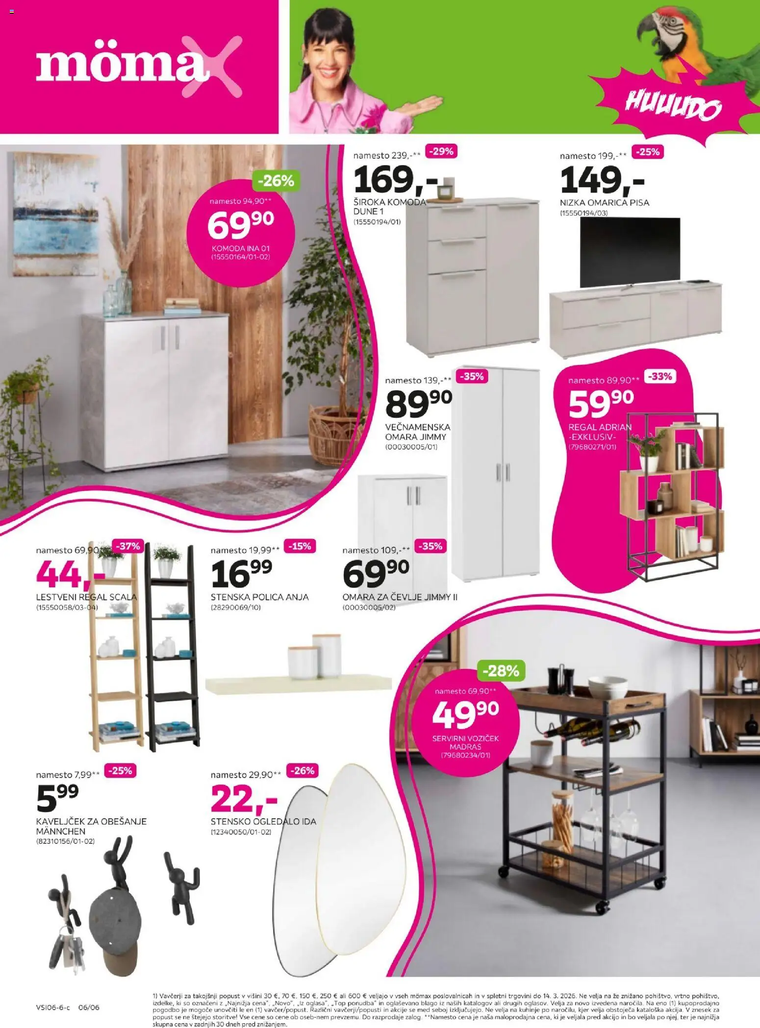 Novi Mömax katalog ponudbe – veljaven od 15.06.2026 | Stran: 6 | Izdelki: Komoda, Ogledalo, Voziček, Omarica