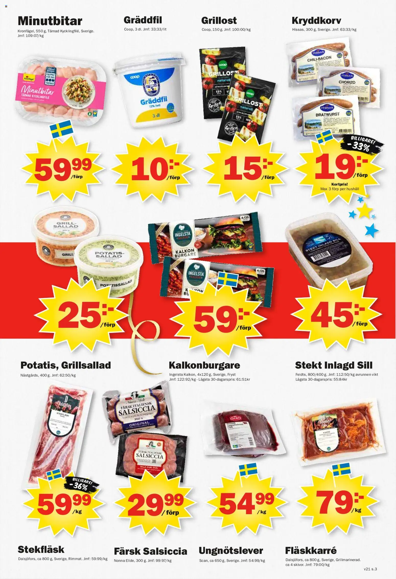 Pekås reklamblad aktuell från 18.05.2026 | Sida: 3 | Produkter: Grill, Grillost, Kalkon, Gräddfil
