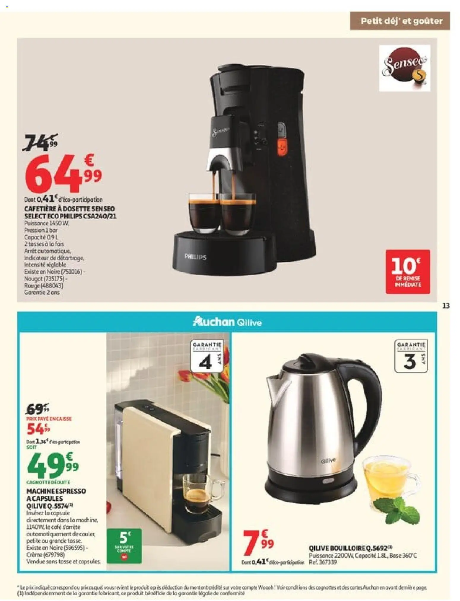 {H1} | Page: 13 | Produits: Cafetière, Bouilloire, Café, Tasses