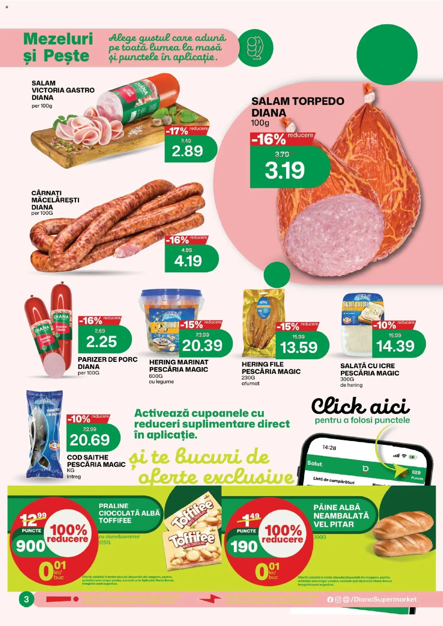 Noul catalog Diana – valabil de la 16.09.2026 | Pagină: 4 | Produse: Toffifee, Ciocolată, Pește, Cârnați