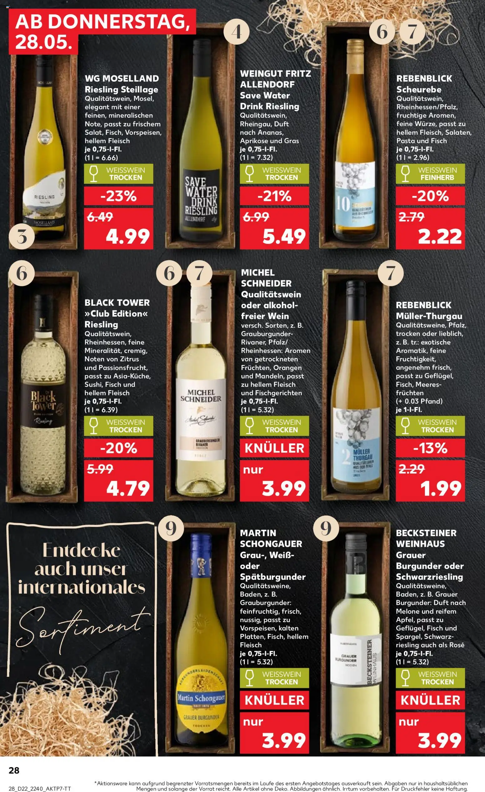 Kaufland Prospekt Speyer – gültig ab 28.05.2026 | Seite: 28 | Produkte: Weißwein trocken, Orangen, Pasta, Wein