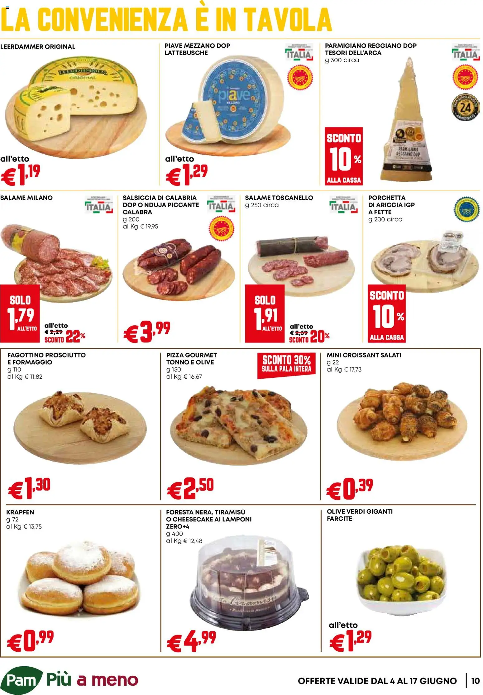 Volantino PAM del 04.06.2026 | Pagina: 10 | Prodotti: Prosciutto, Tonno, Croissant, Parmigiano reggiano