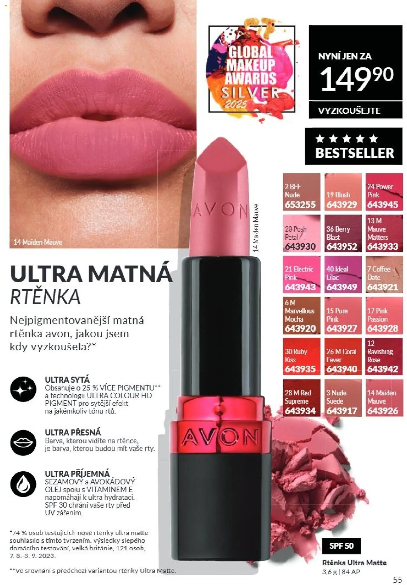 Avon Katalog 08/2026 od 01.08.2026 | Strana: 55 | Produkty: Avokádový olej, Makeup, Olej, Rtěnka