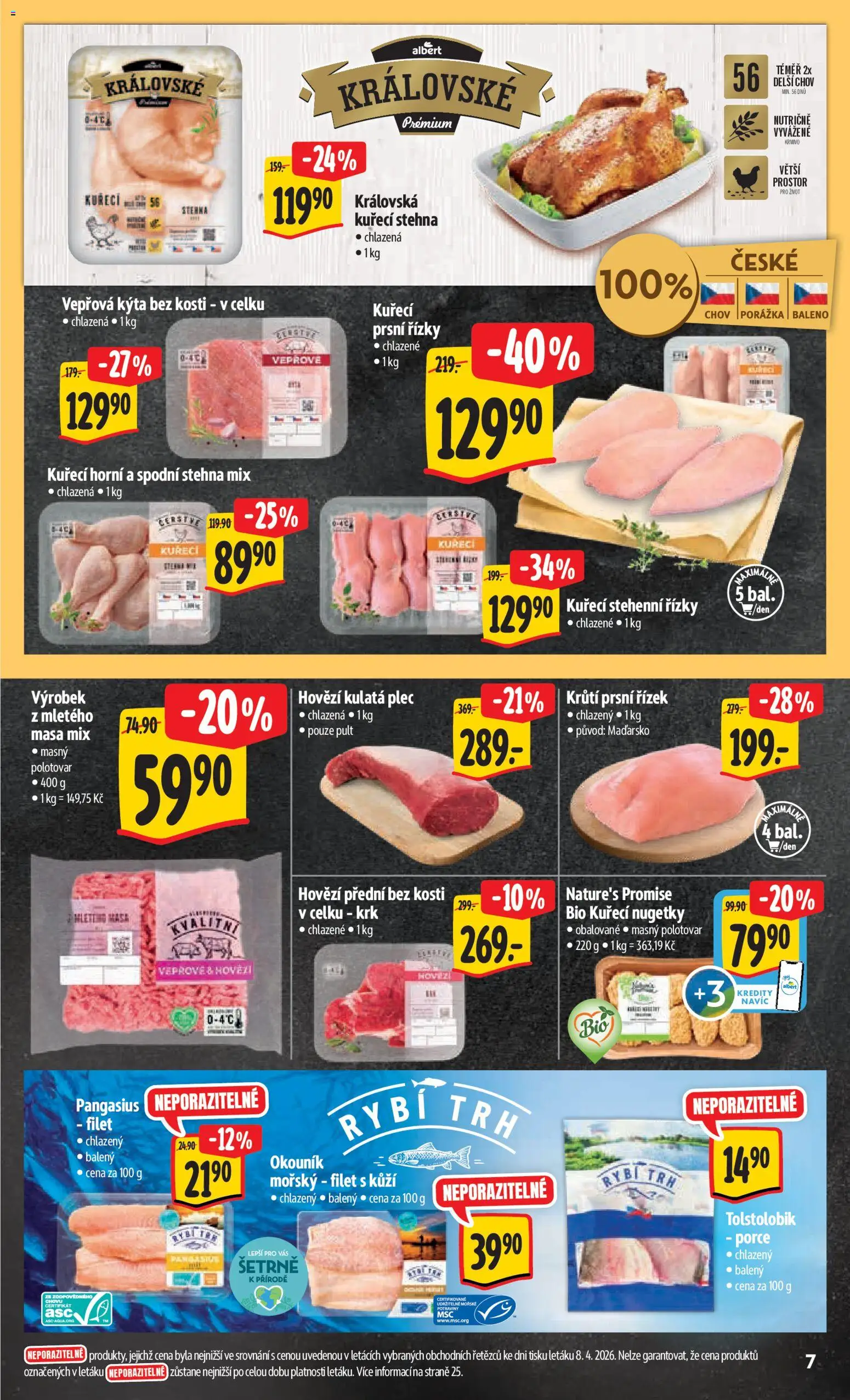 Albert leták - Hypermarket od 15.04.2026 | Strana: 15 | Produkty: Hovězí, Nugetky, Potraviny, Vepřová Kýta