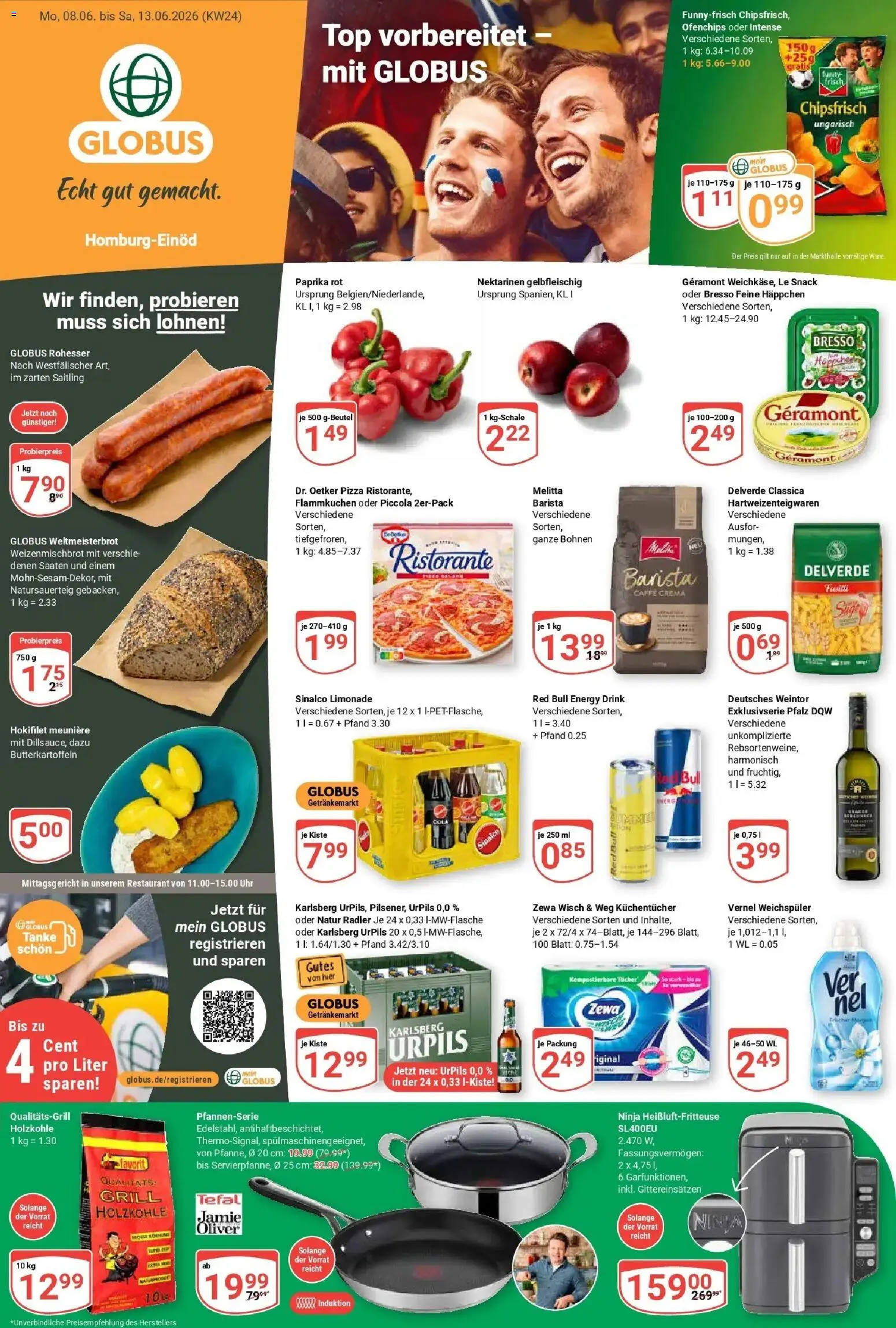 Globus Prospekt Homburg-Einöd – gültig ab 08.06.2026 | Seite: 3 | Produkte: Ristorante, Grill, Red bull, Paprika rot