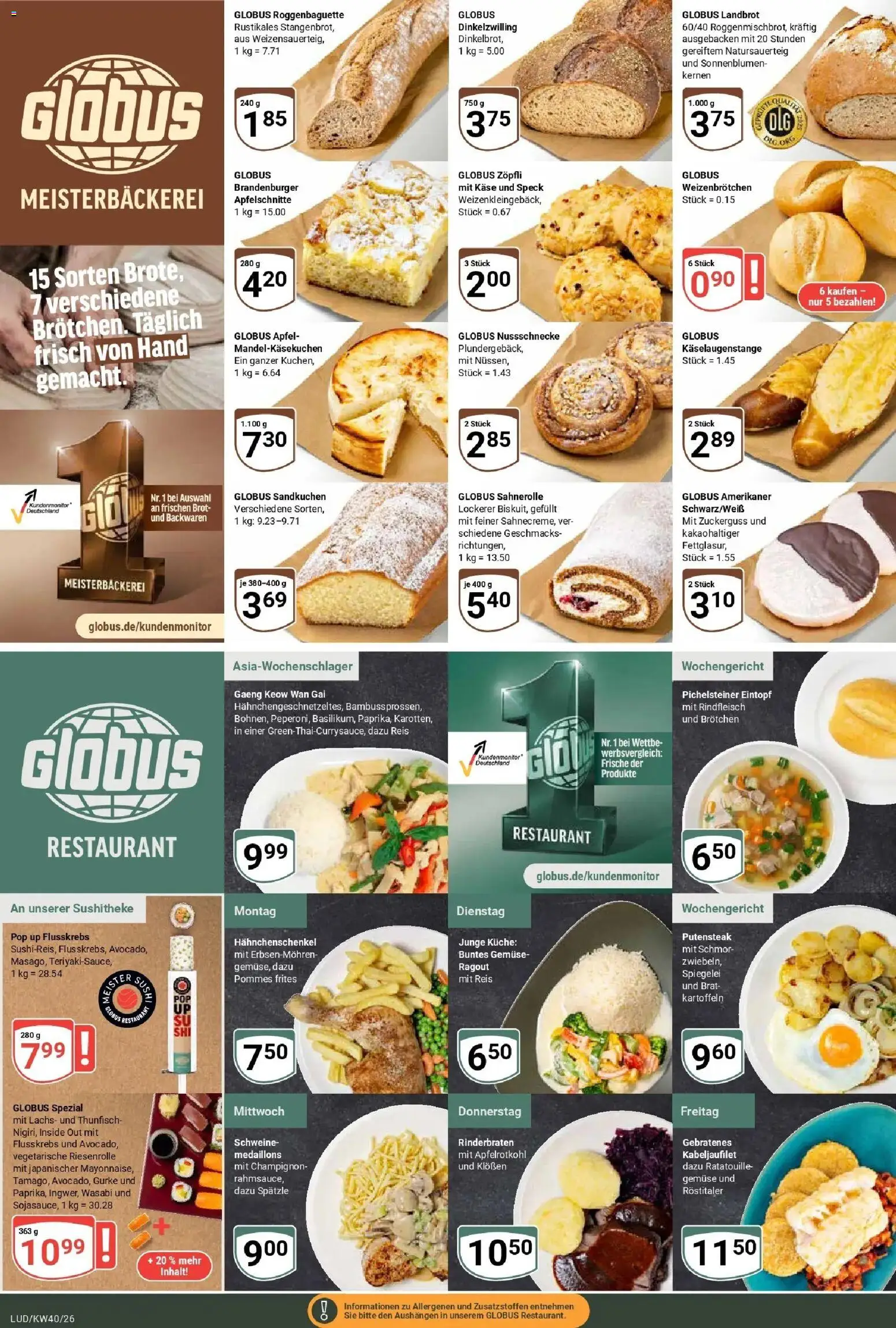 Globus Prospekt Ludwigshafen-Oggersheim (ab 28.09.2026) » Angebote online | Seite: 10 | Produkte: Thunfisch, Lachs, Brot, Rindfleisch