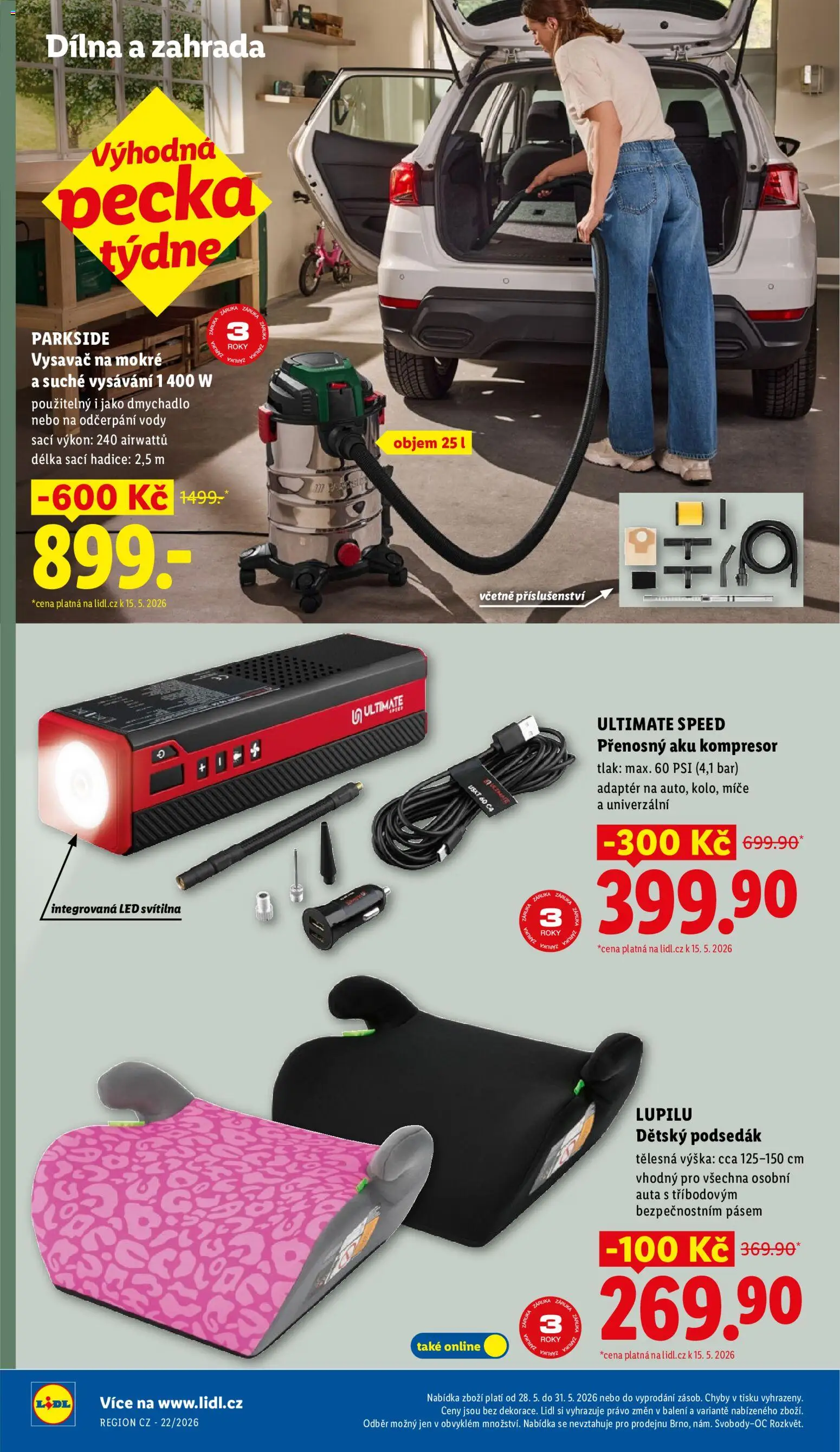 Lidl leták od 28.05.2026 | Strana: 32 | Produkty: LED svítilna, Aku kompresor, Vysavač, Ultimate Speed