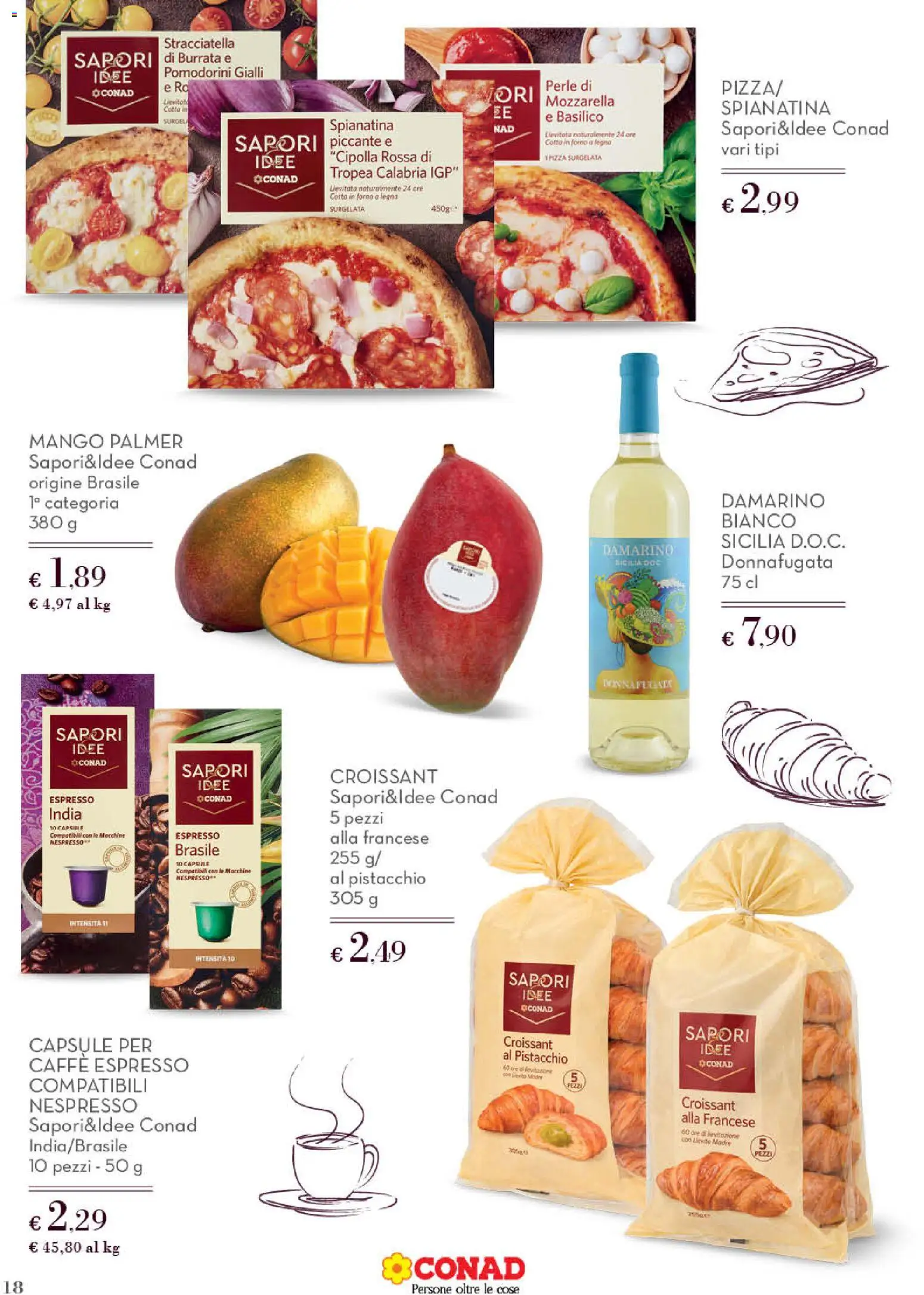 Volantino Conad del 09/09/2026 | Pagina: 18 | Prodotti: Caffè, Pizza, Basilico, Burrata
