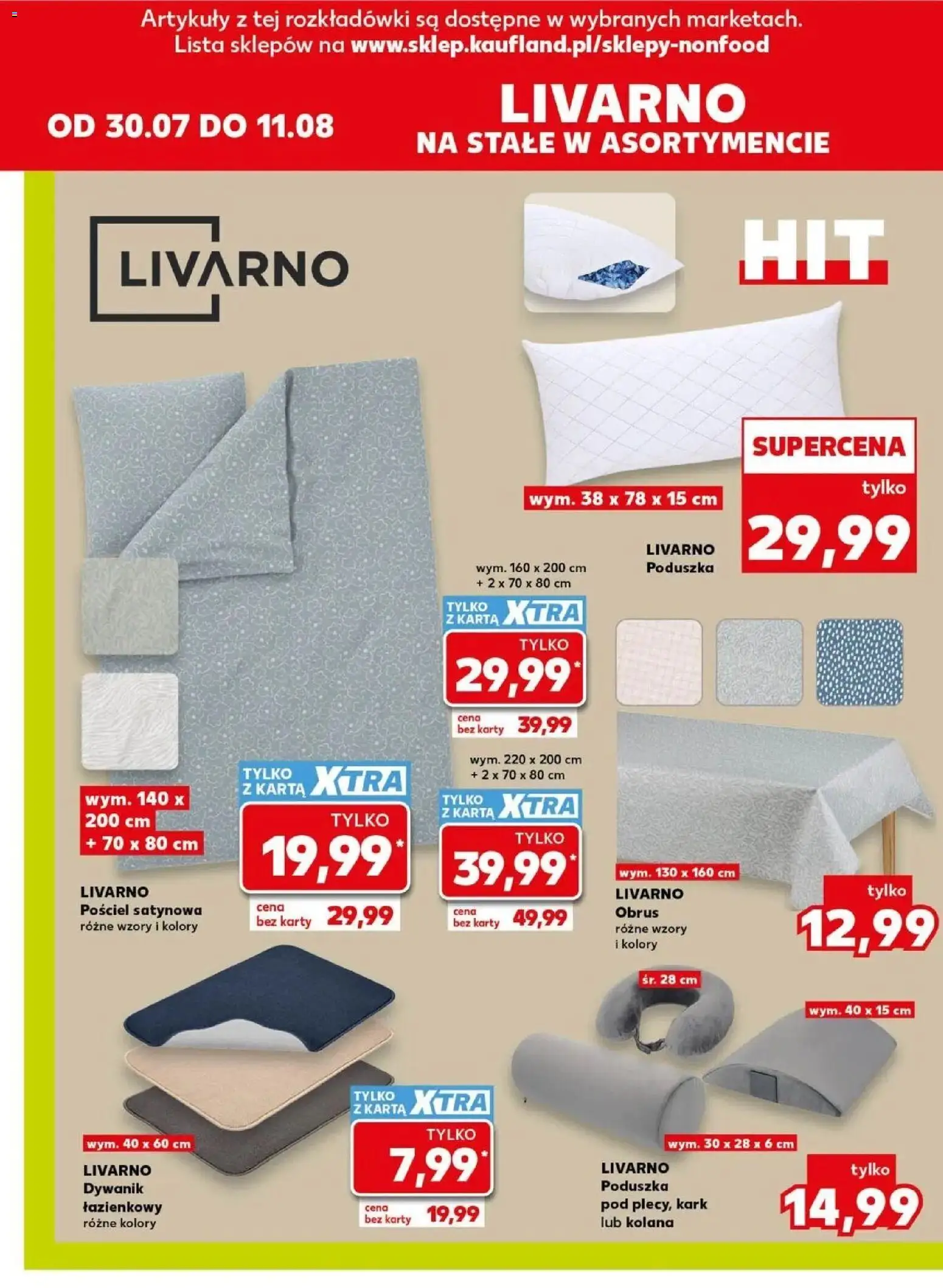 Kaufland gazetka - Złap Okazje od 30.07.2026 | Strona: 6 | Produkty: Pościel, Karta, Pościel satynowa, Dywanik łazienkowy