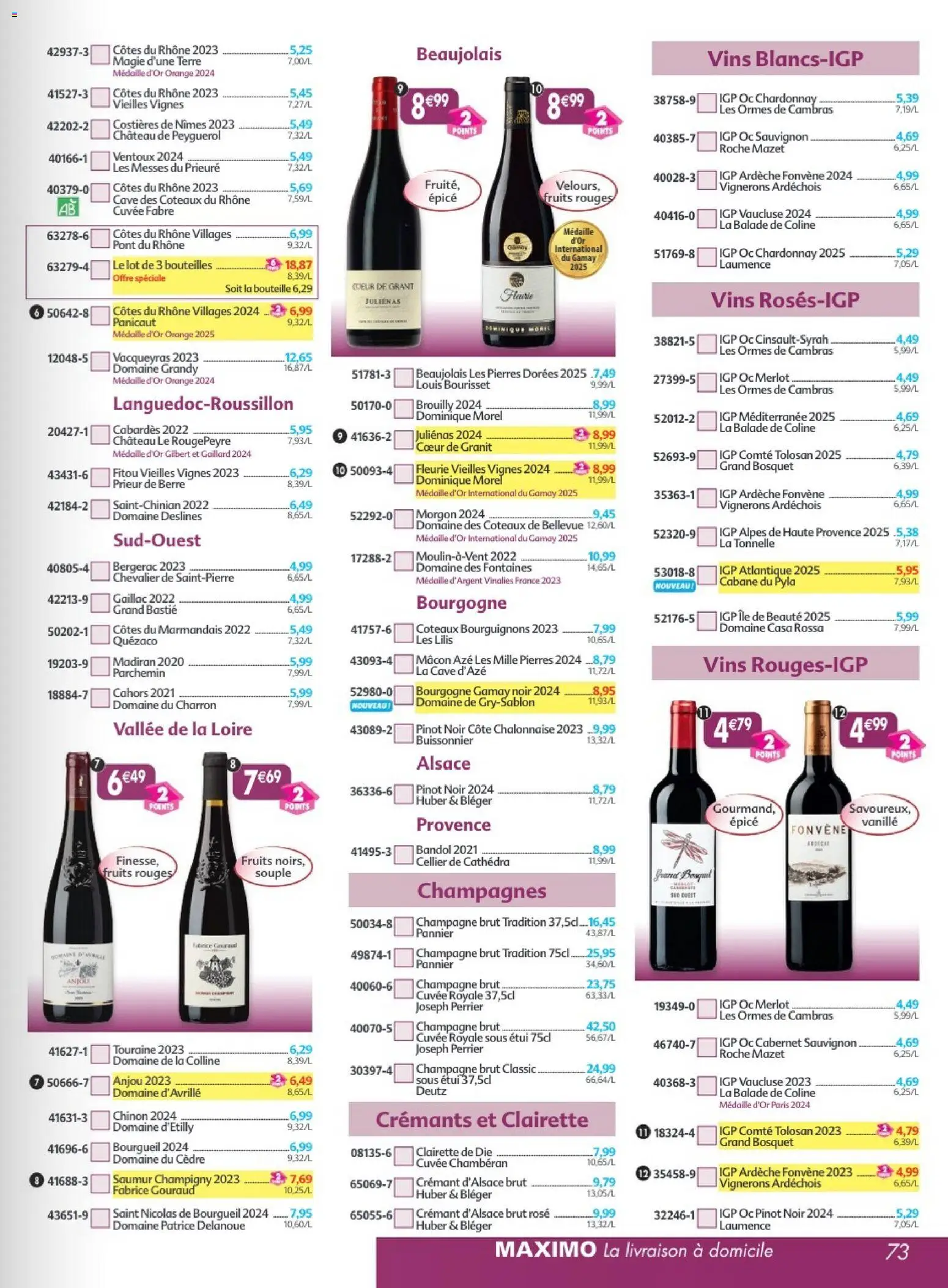 {H1} | Page: 73 | Produits: Étui, Orange, Champagne brut, Champagne