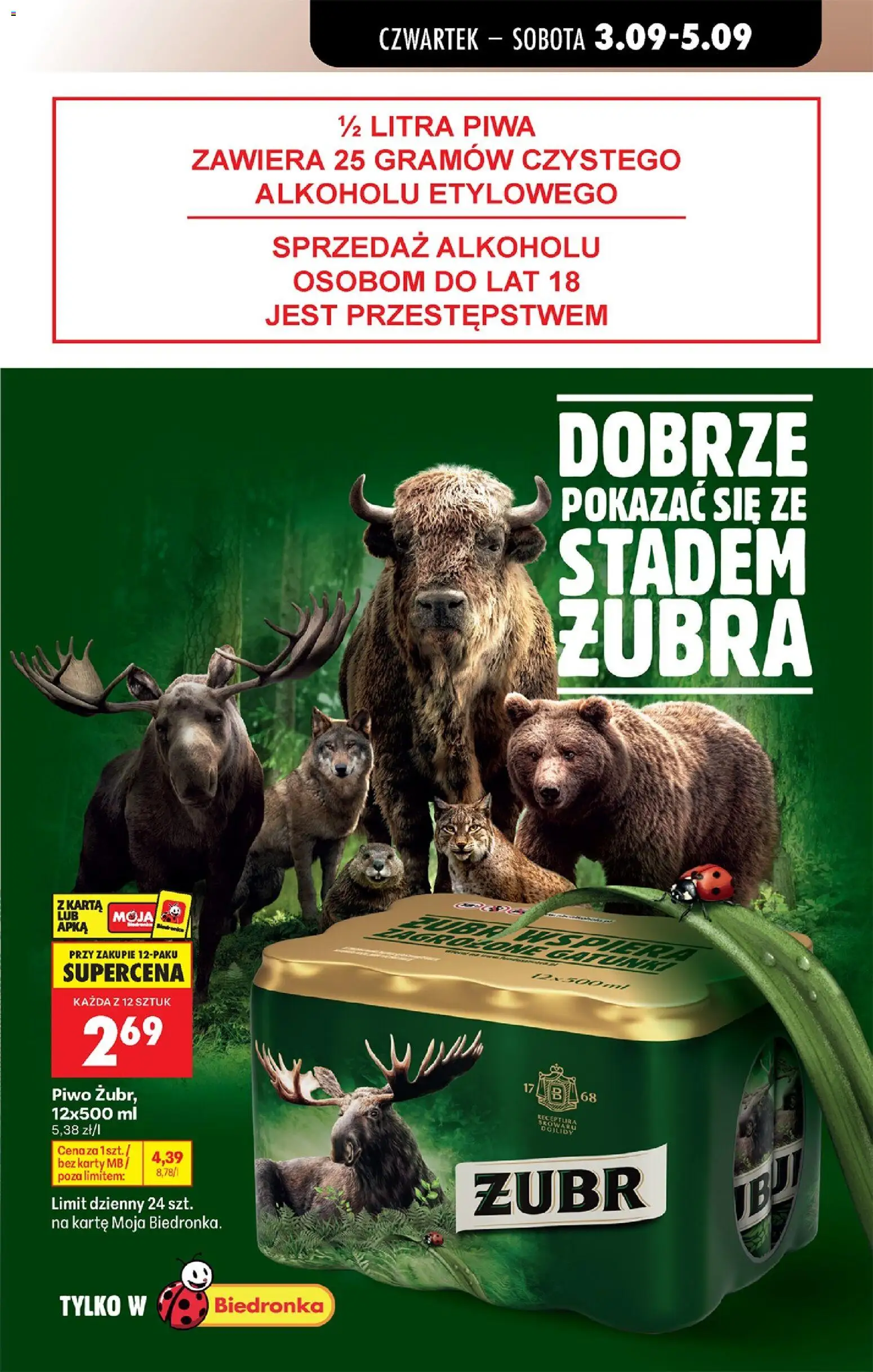 Biedronka Polsko leták - Codziennie niskie ceny od 03.09.2026 | Strana: 63 | Produkty: Zubr, Karty