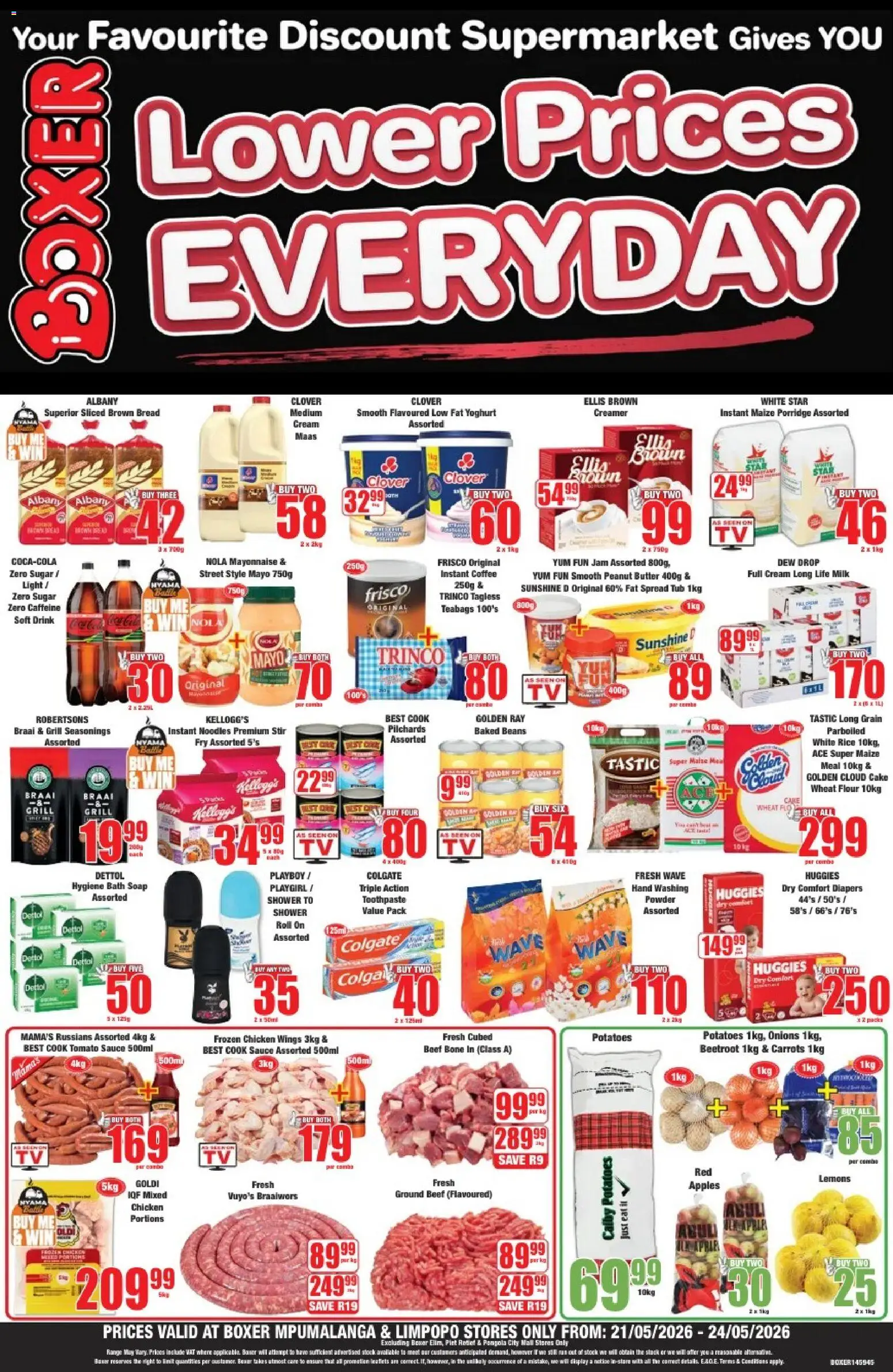 New Boxer catalogue – valid from 21.05.2026 | Page: 1 | Products: Pilchards, Coffee, Fish, Peanut butter