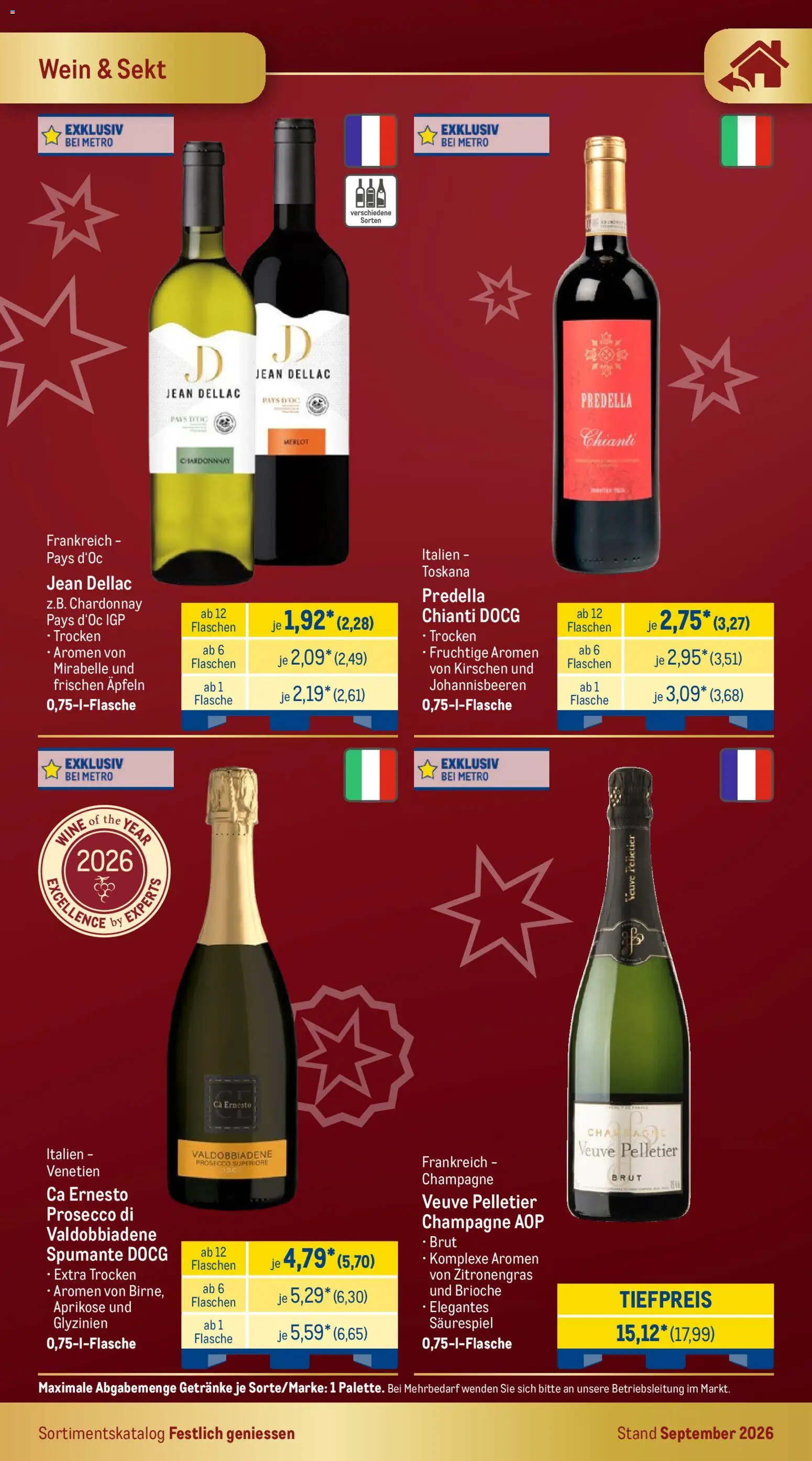 Metro Festlich Geniessen – gültig ab 01.09.2026 | Seite: 33 | Produkte: Sekt, Merlot, Kirschen, Wein