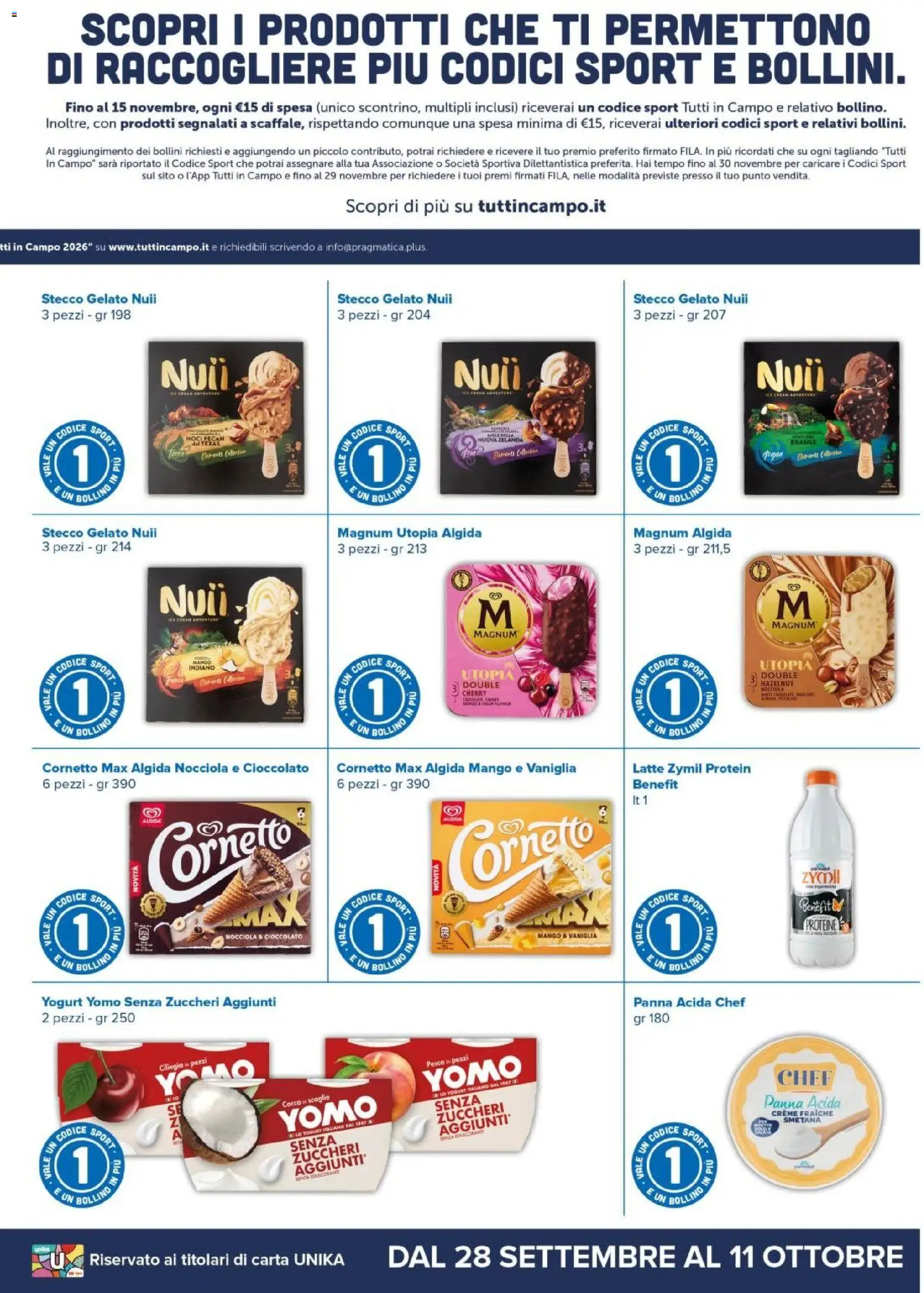 Volantino Oasi del 27/09/2026 | Pagina: 5 | Prodotti: Vaniglia, Tè, Cornetto, Magnum