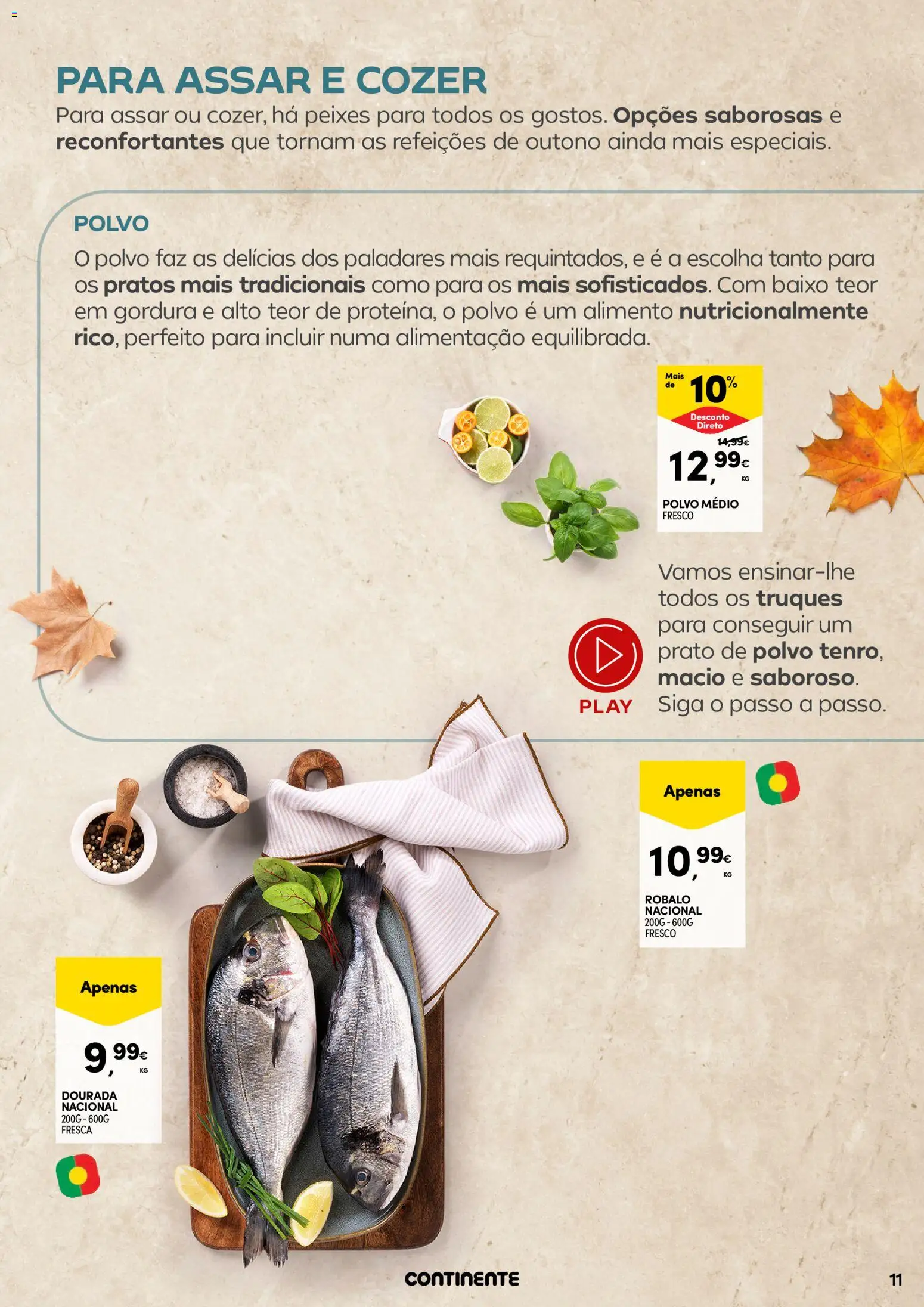 Continente A frescura de outono │ válido de 22/09/2026 | Página: 11 | Produtos: Dourada, Pratos, Polvo