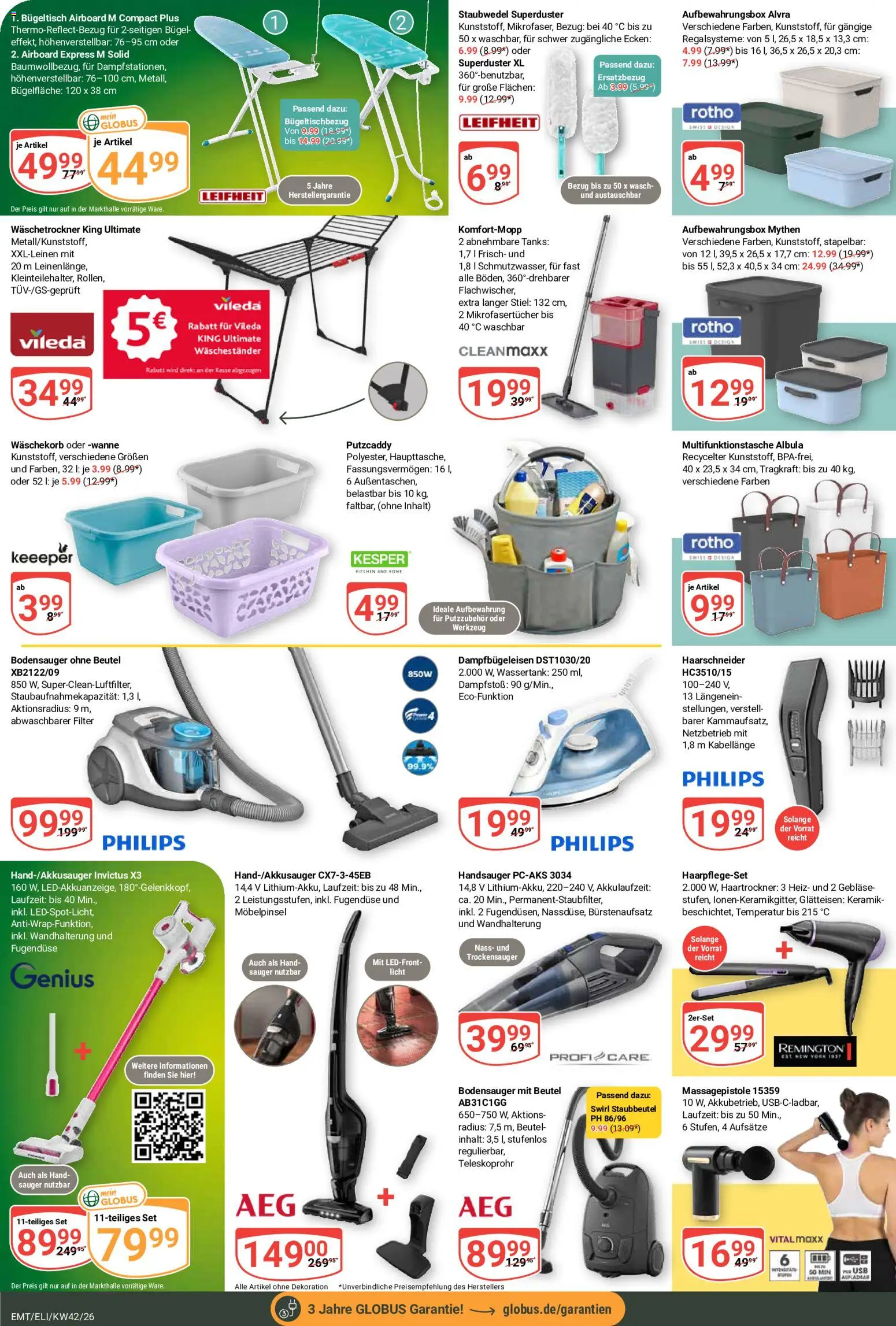 Globus Prospekt Erfurt – gültig ab 12.10.2026 | Seite: 28 | Produkte: USB, Haartrockner, Glätteisen, Waschestander