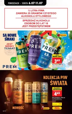 Pogląd oferty "Piwo Prem, 500 ml: radler 0,0% limonka-mięta, czarna porzeczka, melon, Piwo Prem, 500 ml: radler 0,0% limonka-mięta, czarna porzeczka, melon" - ważna od 06.07.2026 | Strona: 66