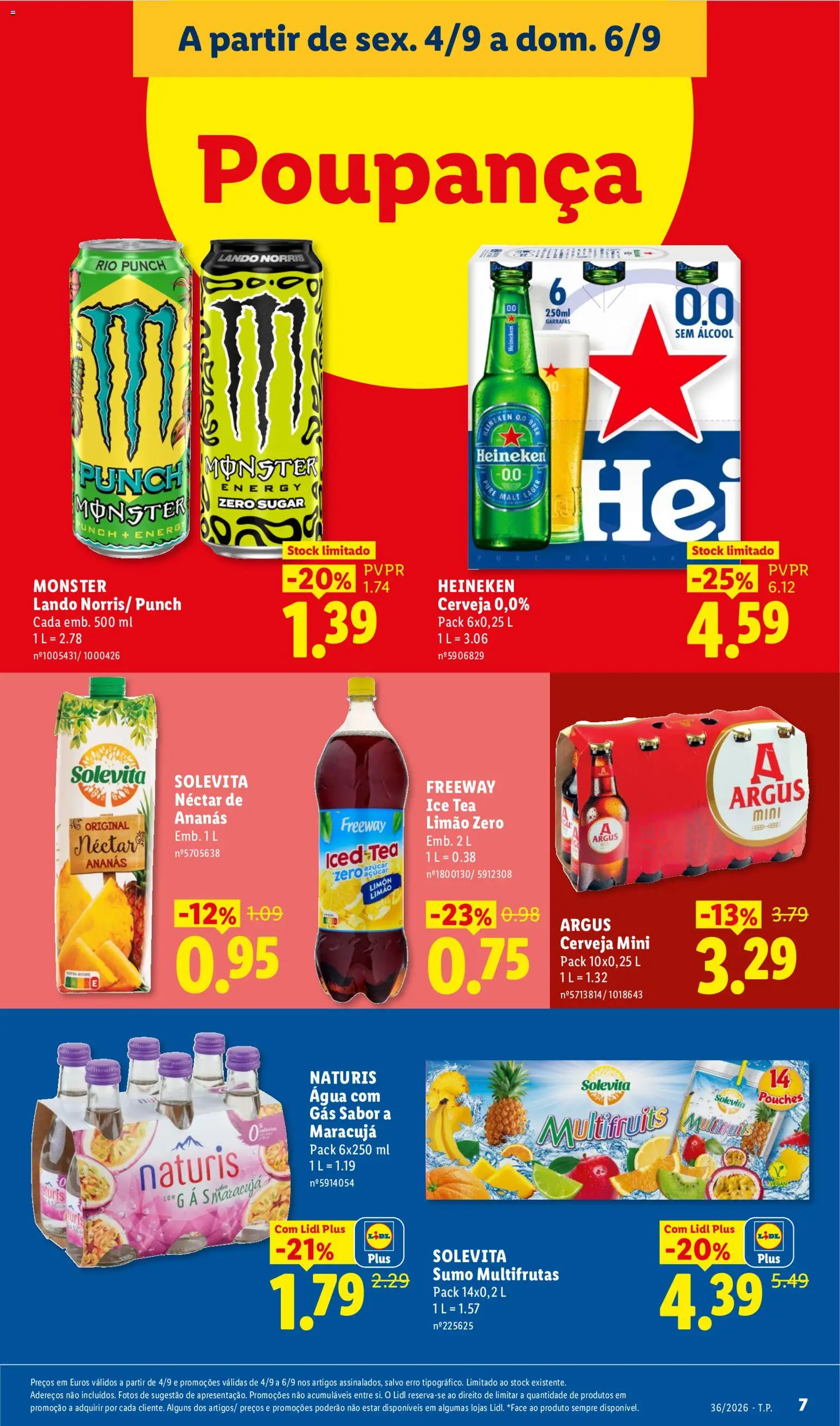 Lidl folheto Fim de Semana │ válido de 04/09/2026 | Página: 9 | Produtos: Agua, Cerveja, Açúcar, Álcool