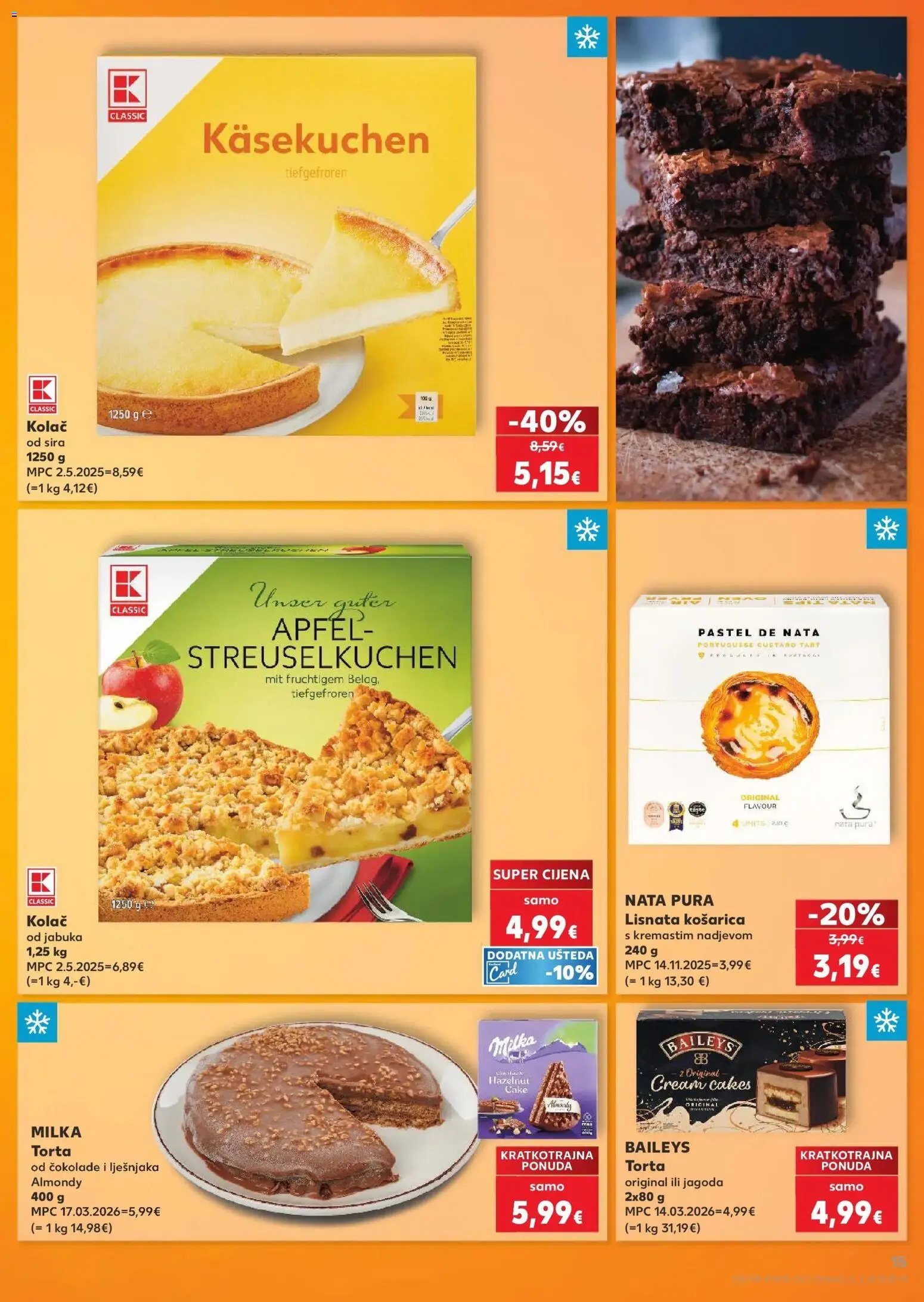 Kaufland katalog | vrijedi od 08.04.2026 | Stranica: 15 | Proizvodi: Baileys, Kolac, Milka, Torta