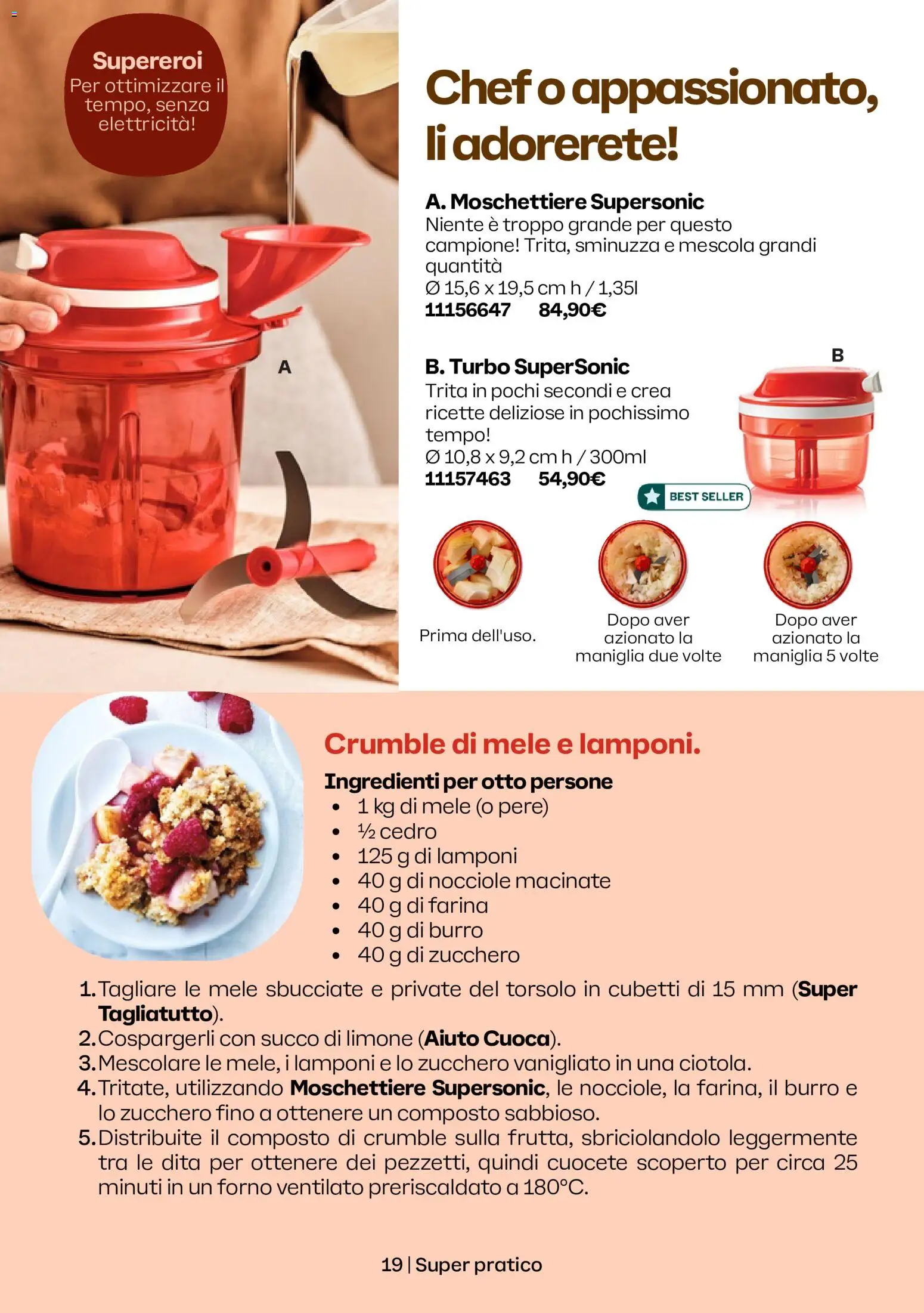 Volantino Tupperware del 01.05.2026 | Pagina: 19 | Prodotti: Mele, Lamponi, Zucchero, Forno