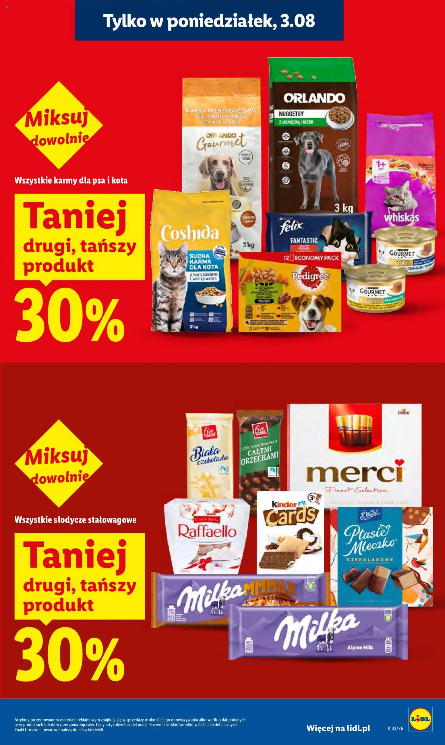 Lidl Polsko leták od 03.08.2026 | Strana: 25 | Produkty: Gourmet, Whiskas, Pedigree, Kinder