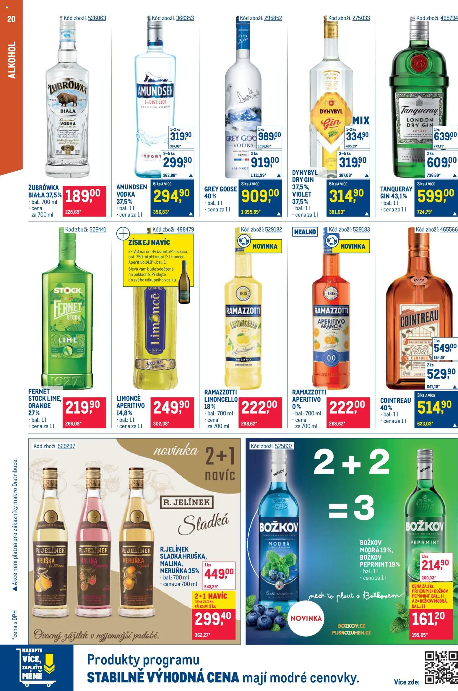 Makro leták - Gastronomie od 20.05.2026 | Strana: 20 | Produkty: Vodka, Aperitivo, Božkov Peprmint, Limoncello