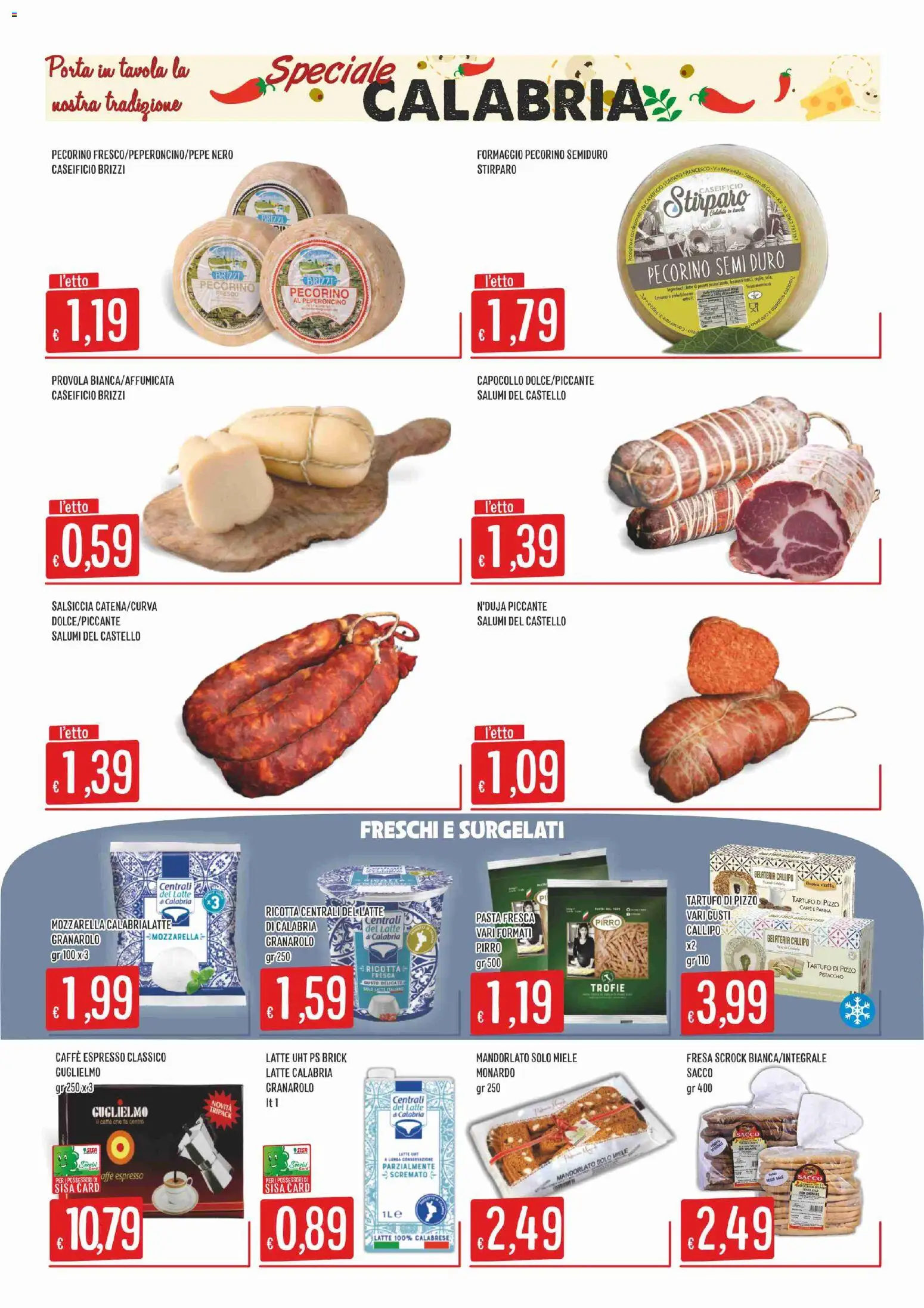 Volantino SISA del 06/08/2026 | Pagina: 2 | Prodotti: Mozzarella, Salsiccia, Miele, Pecorino