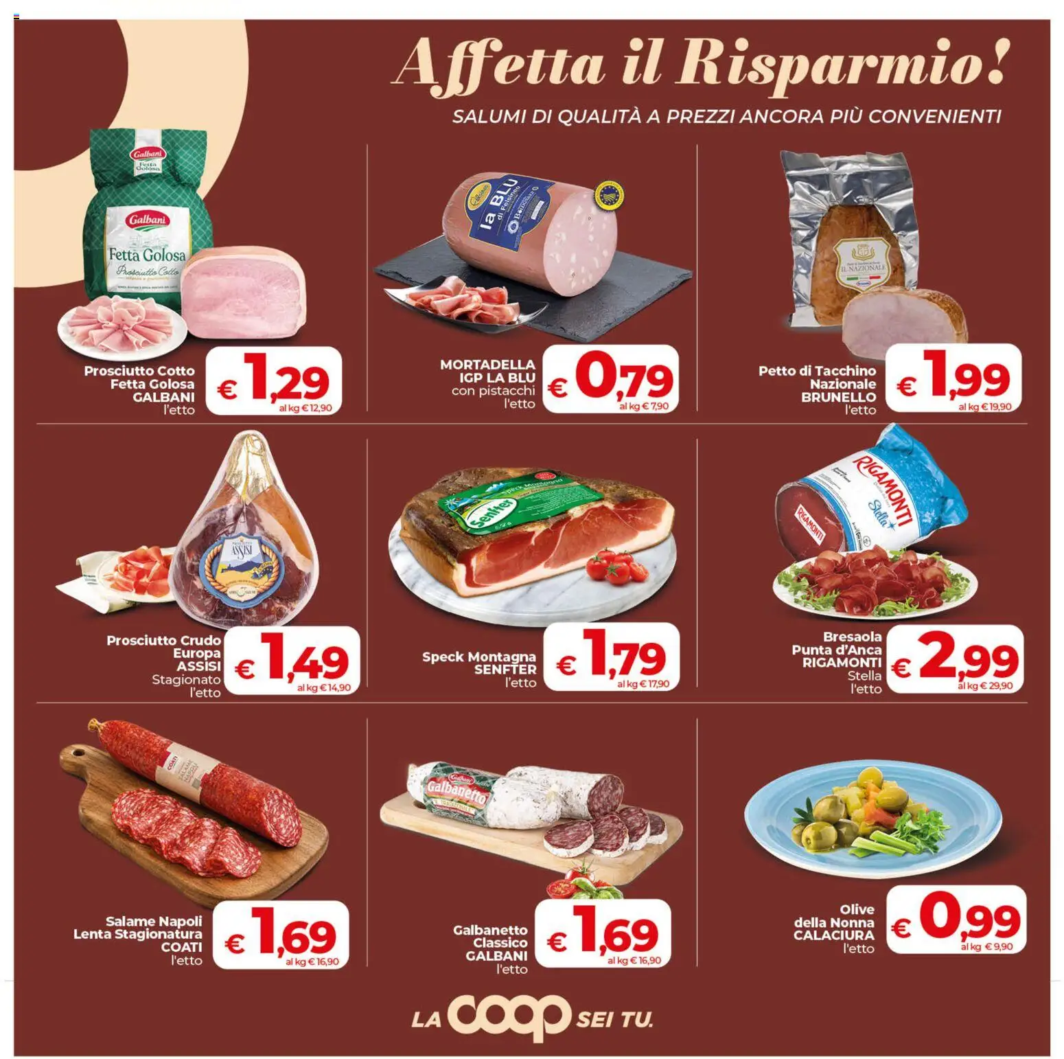 Volantino COOP del 09.06.2026 | Pagina: 9 | Prodotti: Speck, Prosciutto Crudo, Bresaola, Tacchino