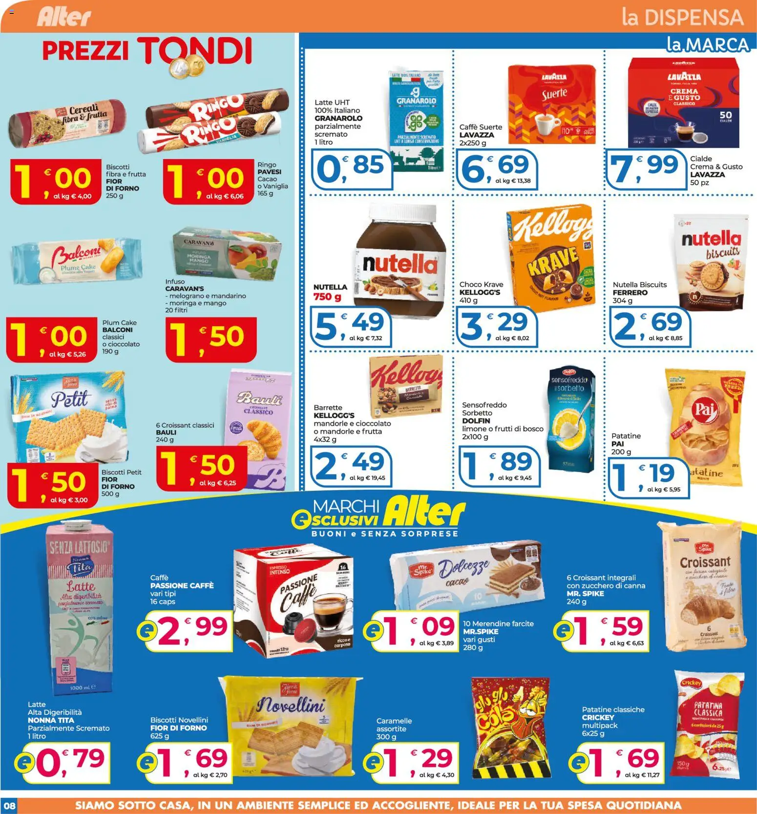 Volantino Alter Discount del 23/07/2026 | Pagina: 8 | Prodotti: Patatine, Sorbetto, Frutta, Latte