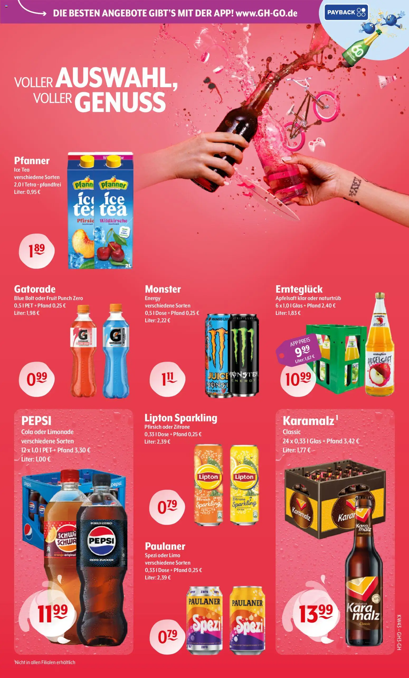 Trink und Spare Prospekt – gültig ab 19.10.2026 | Seite: 3 | Produkte: Energy, Zitrone, Pfirsich, Paulaner