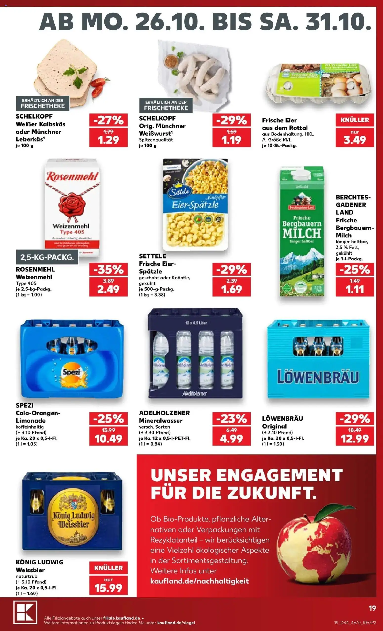 Prospekt Kaufland ab 26.10.2026 » Angebote Online zum Blättern | Seite: 23 | Produkte: Milch, Weißbier, Adelholzener, Mineralwasser