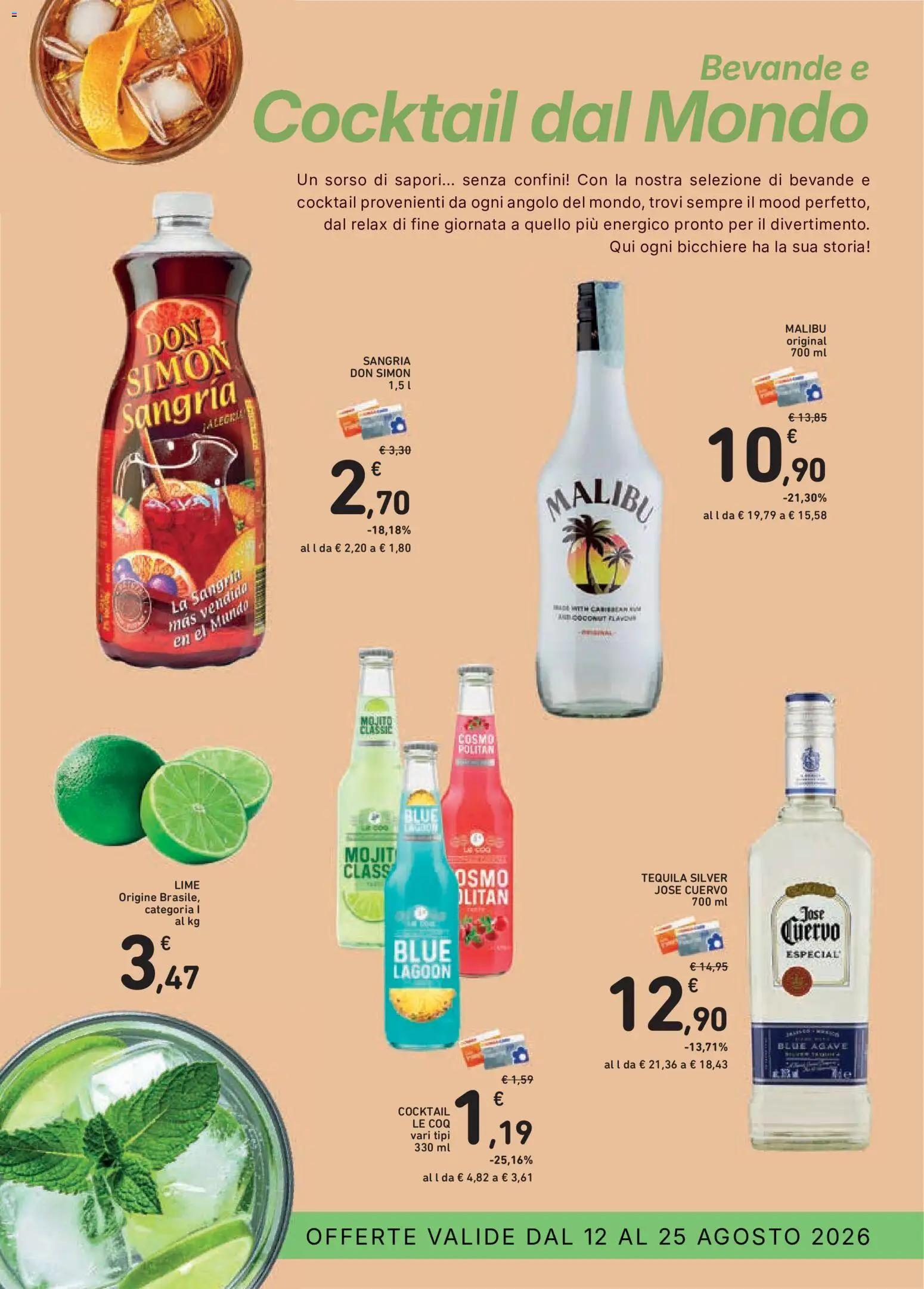 Volantino Conad del 12/08/2026 | Pagina: 15 | Prodotti: Lime, Rum, Tequila