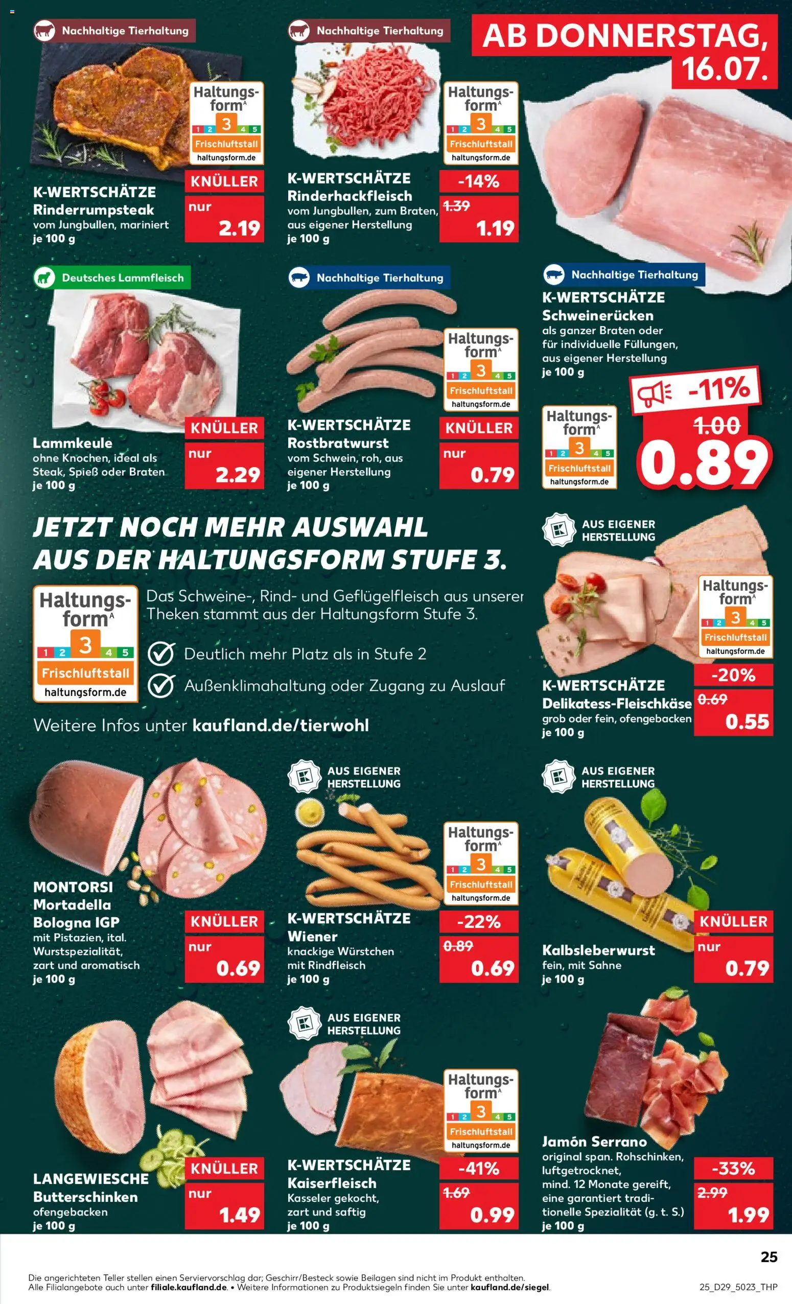 Kaufland Prospekt Völklingen – gültig ab 16.07.2026 | Seite: 25 | Produkte: Lammkeule, Schweinerucken, Rindfleisch, Sahne
