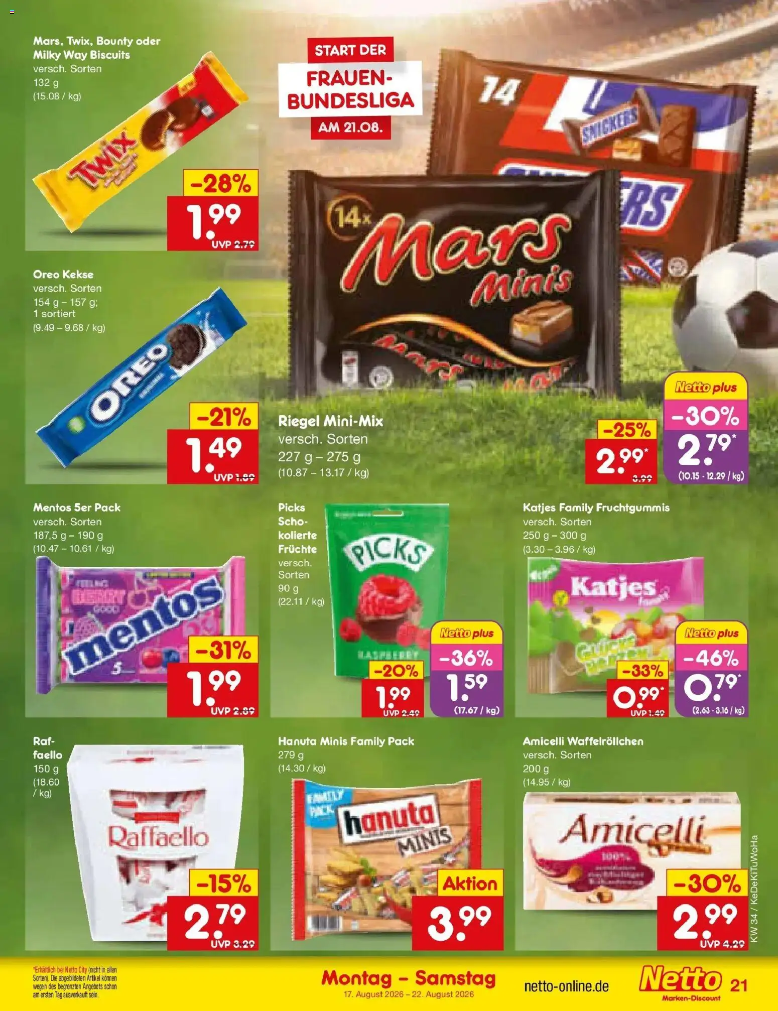 Netto Marken-Discount Prospekt Oberhaid – gültig ab 17.08.2026 | Seite: 27 | Produkte: Snickers, Mars, Twix, Kekse