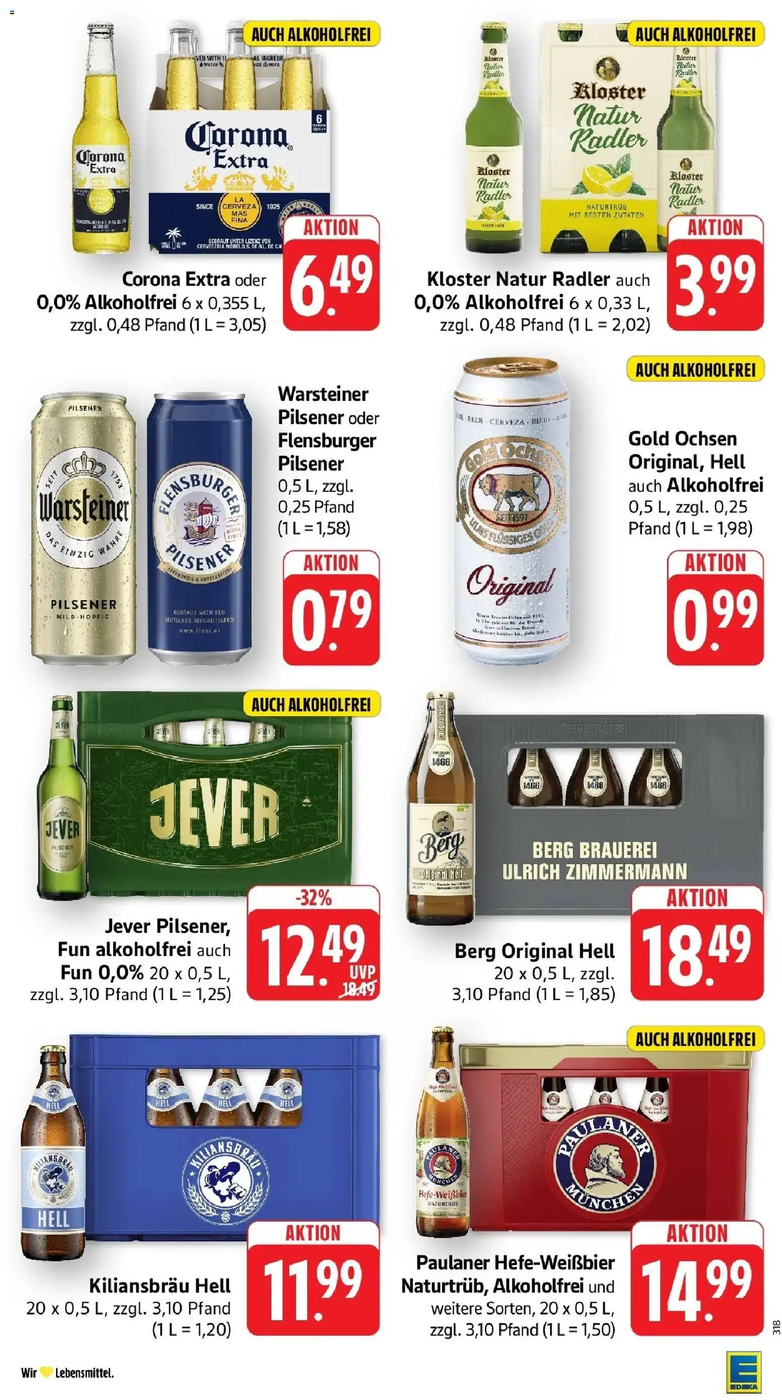 Edeka Prospekt Aalen (ab 31.08.2026) » Angebote Online | Seite: 33 | Produkte: Flensburger, Radler, Warsteiner, Paulaner